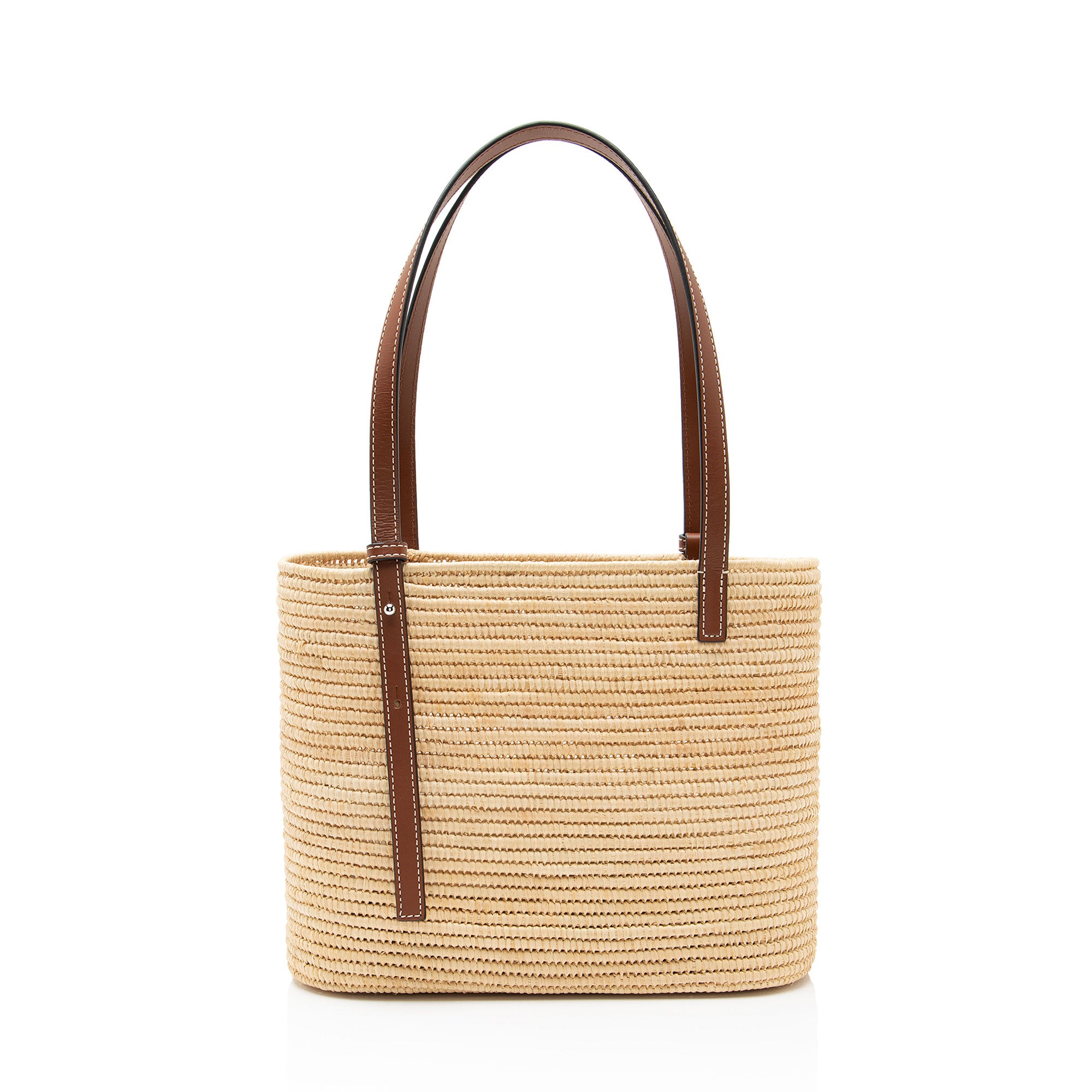 Loewe Raffia Square Basket Small Tote