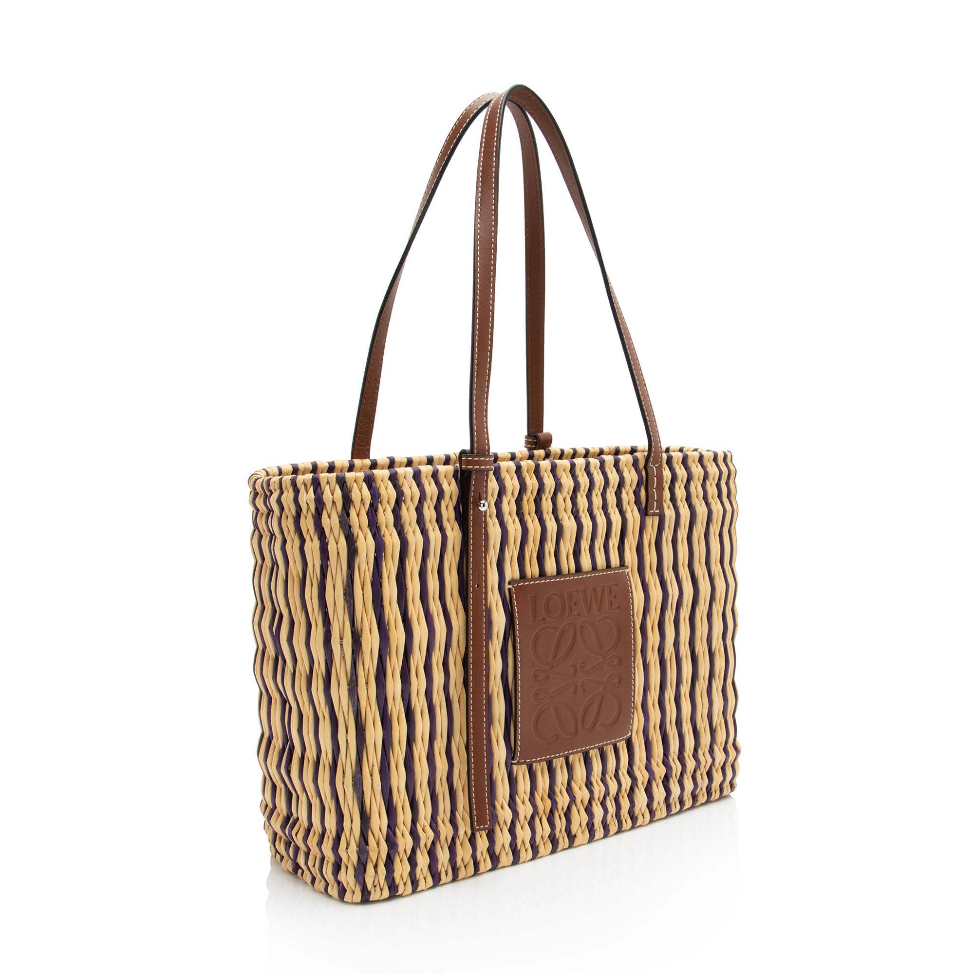 Loewe Raffia Square Basket Tote (SHF-xw84s2)