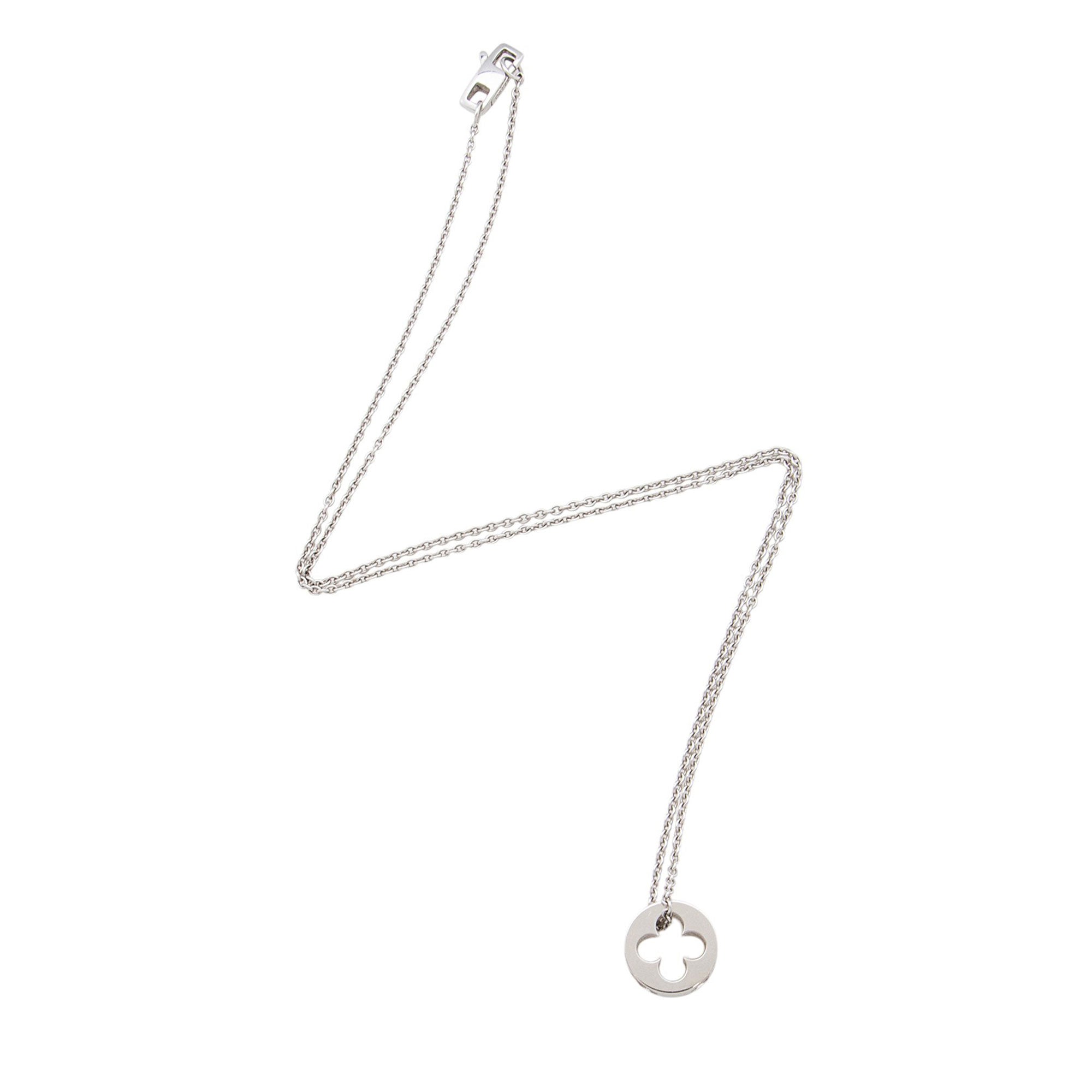 Louis Vuitton 18k White Gold Empreinte Pendant Necklace