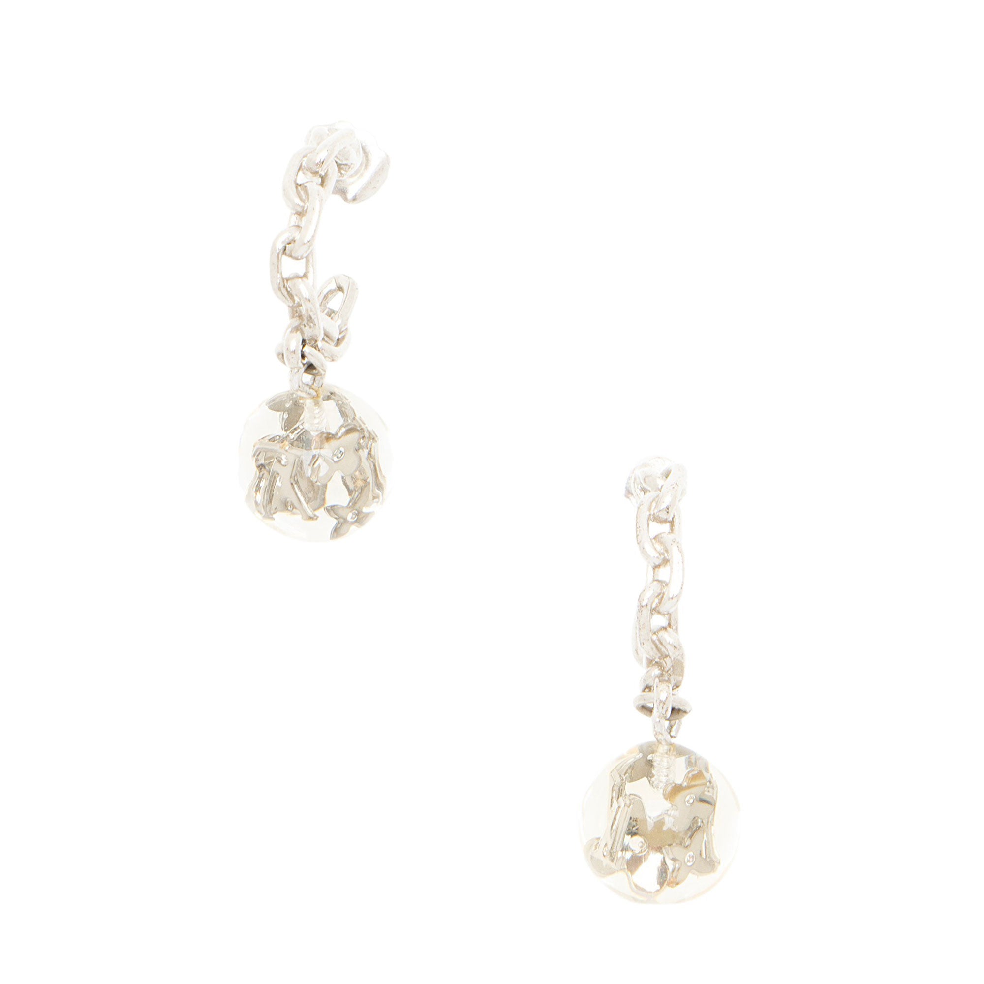 Louis Vuitton Monogram Bubble Inclusion Hoop Earrings
