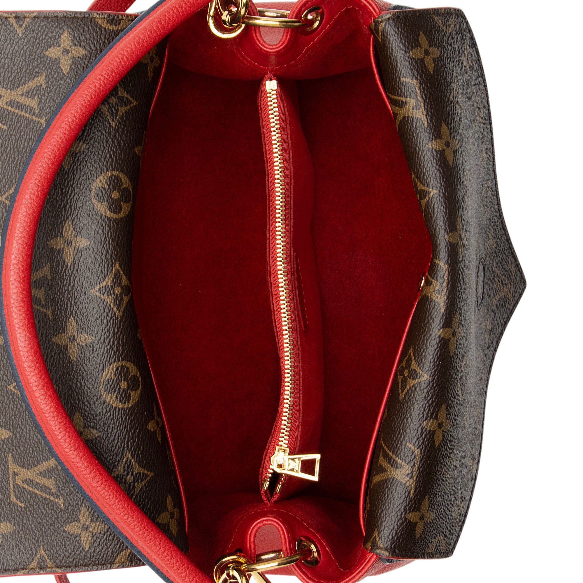 Louis Vuitton Calf Leather Monogram Canvas Double V Satchel
