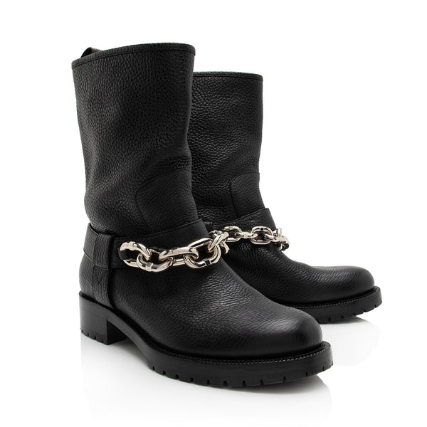 Louis Vuitton Calfskin Chain Outlaw Boots - Size 9.5 / 39.5 (SHF