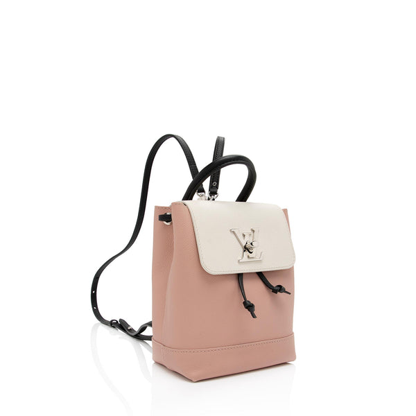LOUIS VUITTON LV Logo Lockme Mini Backpack Bag Calf Leather Pink M53195  616RC827