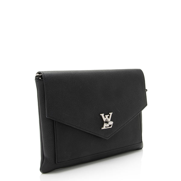 Louis Vuitton Black Calf Leather Lockme Chain Pochette