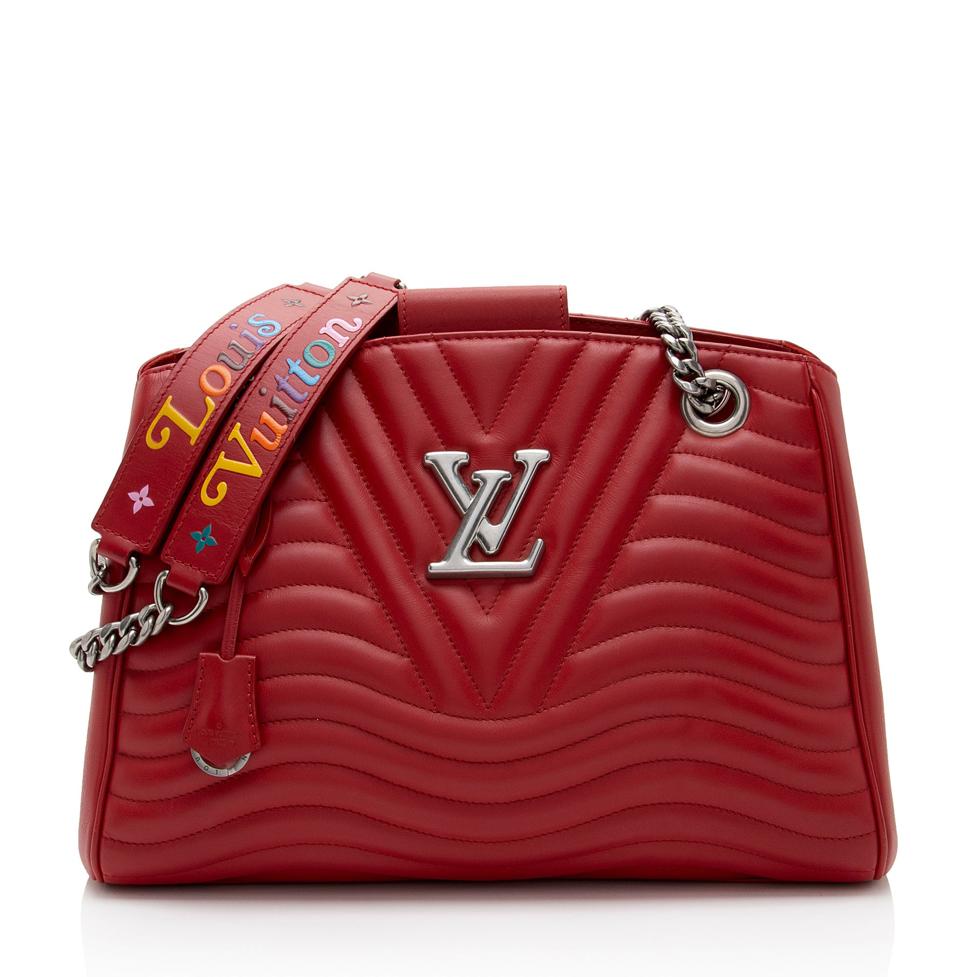 Louis Vuitton Calfskin New Wave Chain Tote (SHF-FEtc9L)