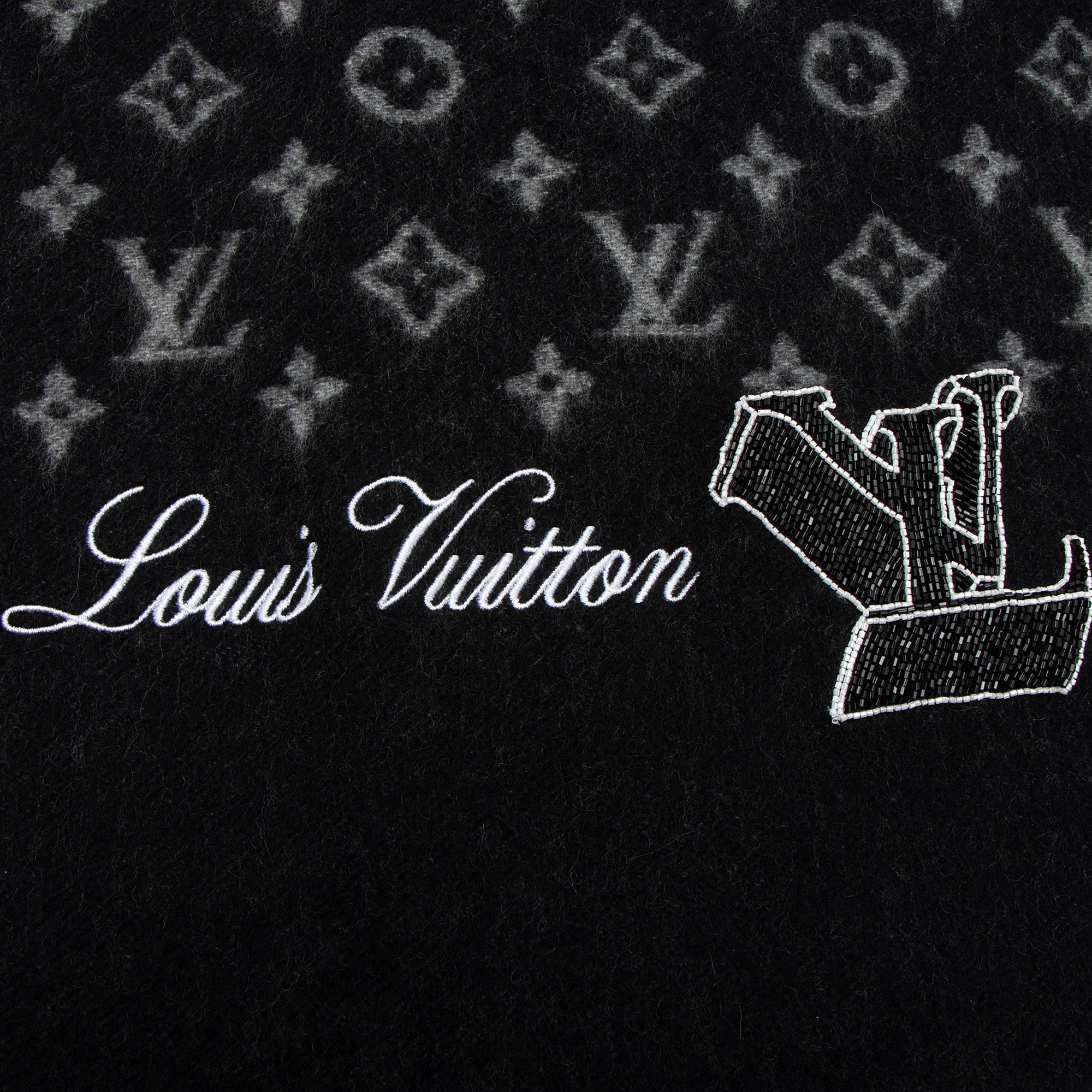 Louis Vuitton Cashmere Monogram Rainbow Fringe Scarf