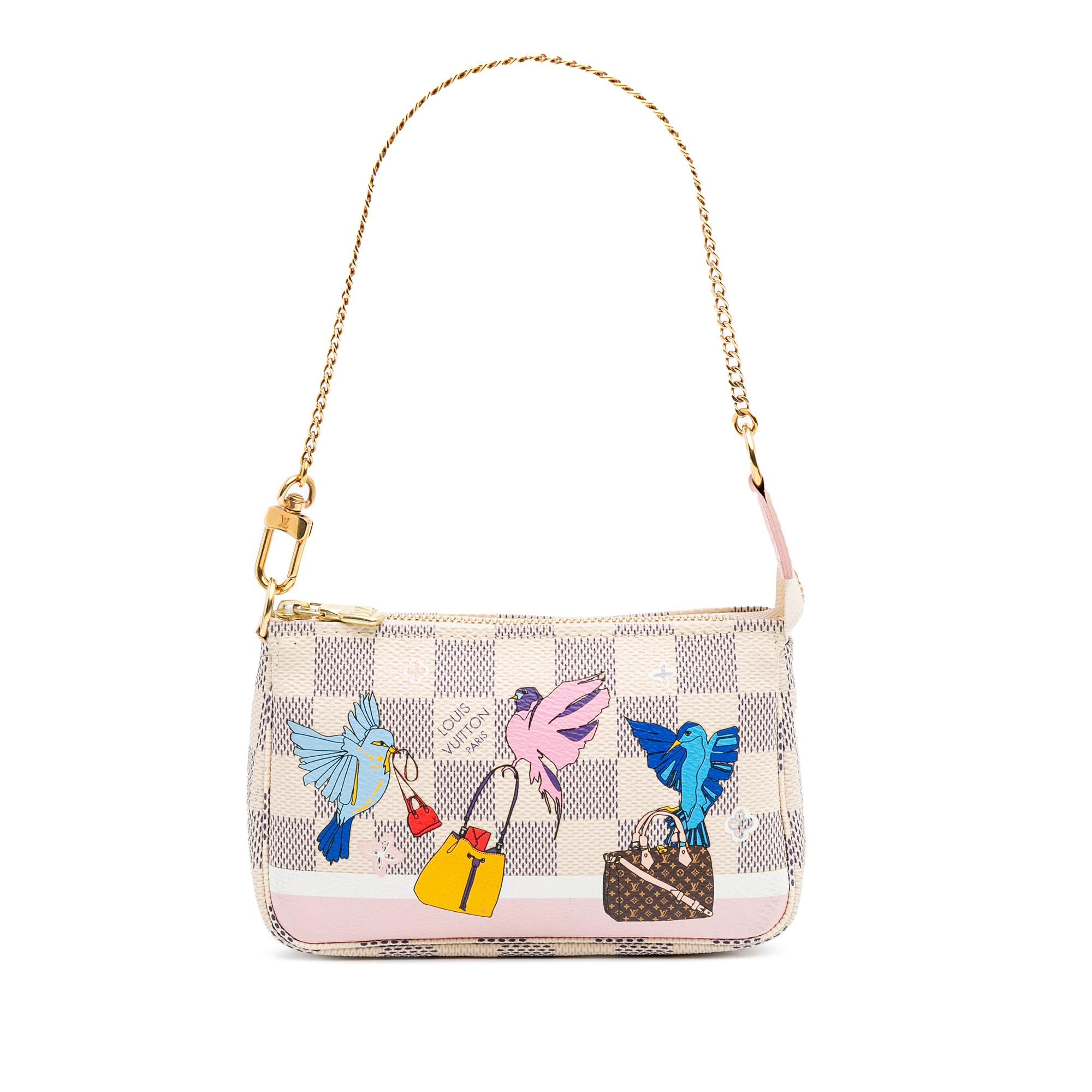 Louis Vuitton Damier Azur Christmas Birds Mini Pochette Accessoires