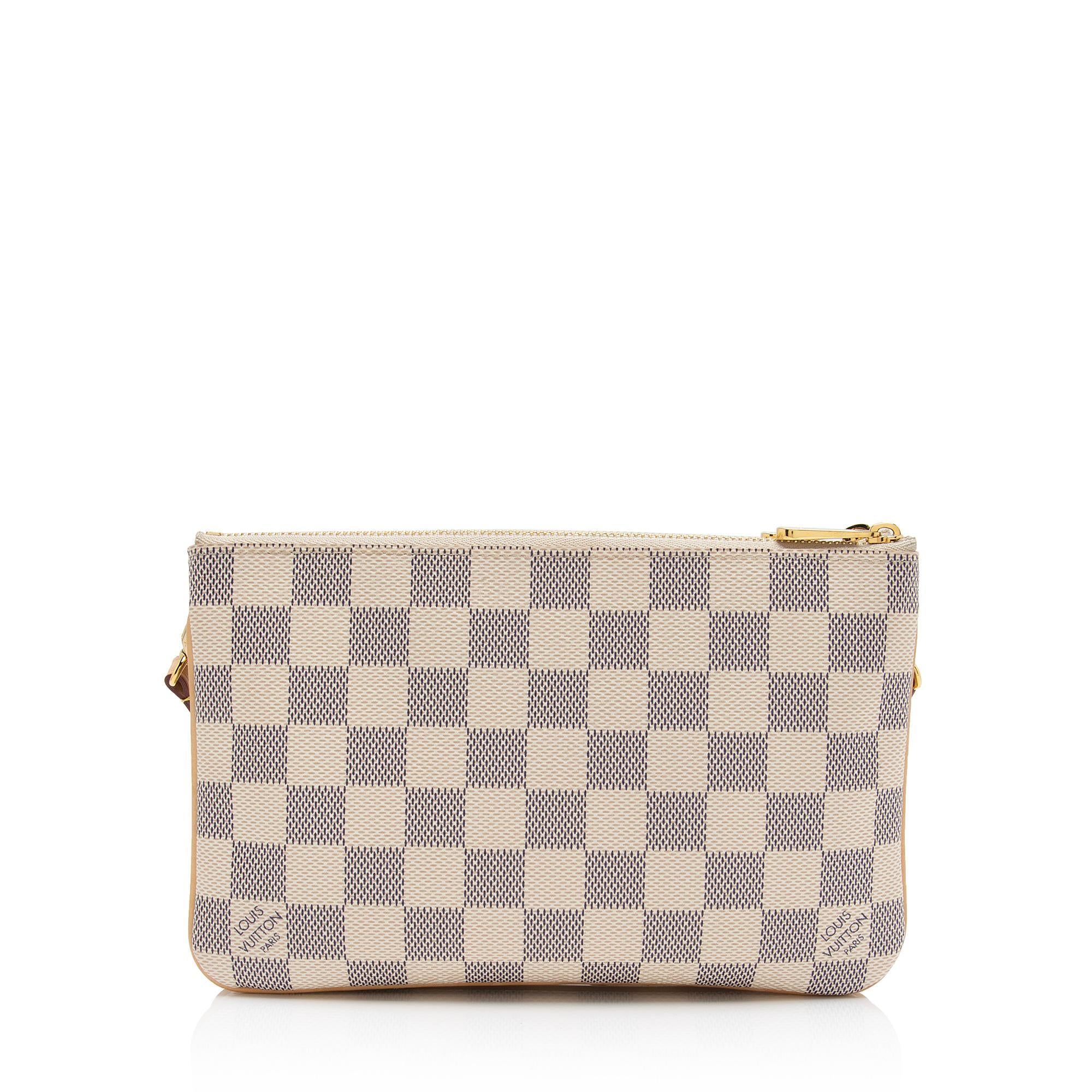Louis Vuitton Damier Azur Double Zip Pochette (SHF-p269jg)