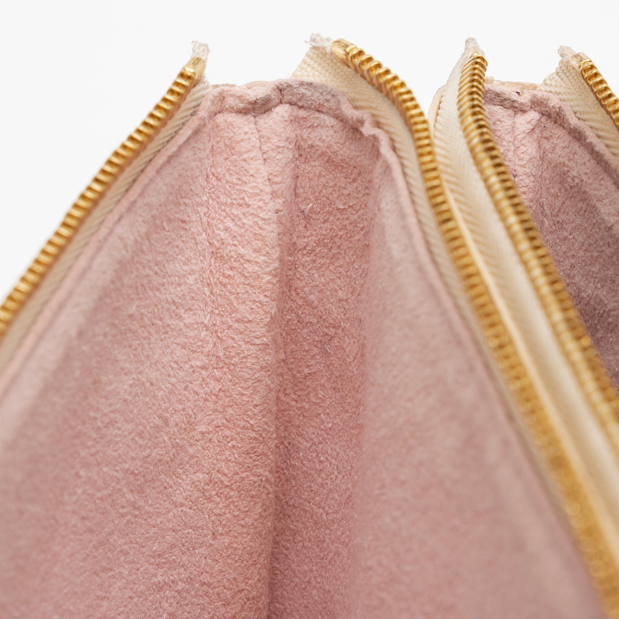 Louis Vuitton Damier Azur Double Zip Pochette (SHF-p269jg)