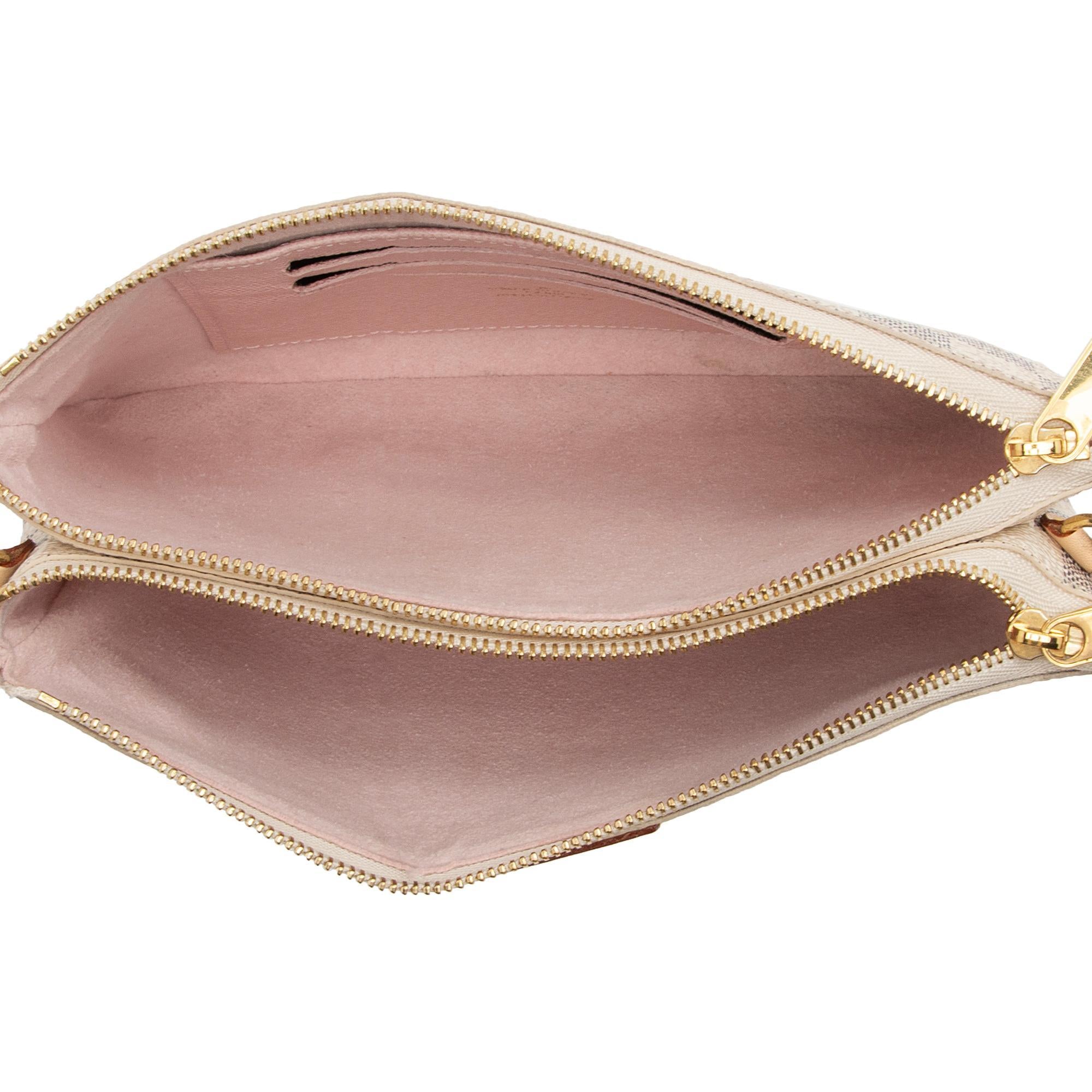 Louis Vuitton Damier Azur Double Zip Pochette (SHF-p269jg)