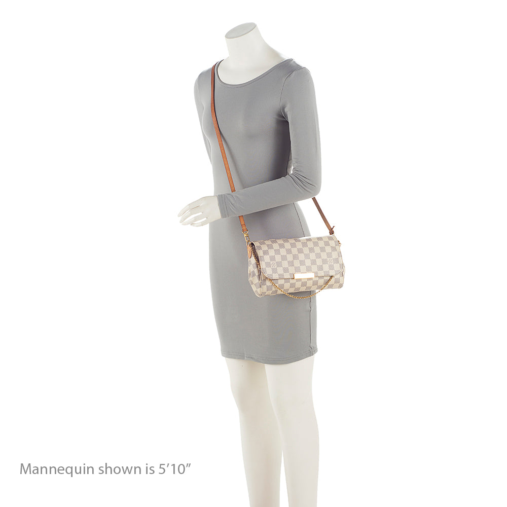 Louis Vuitton Damier Azur Favorite MM Shoulder Bag (SHF-juX6f7)