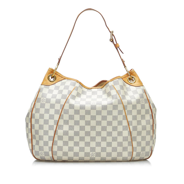 Handbags Louis Vuitton Louis Vuitton Galliera PM White Damier Azur Canvas Shoulder Hand Bag Pre Owned