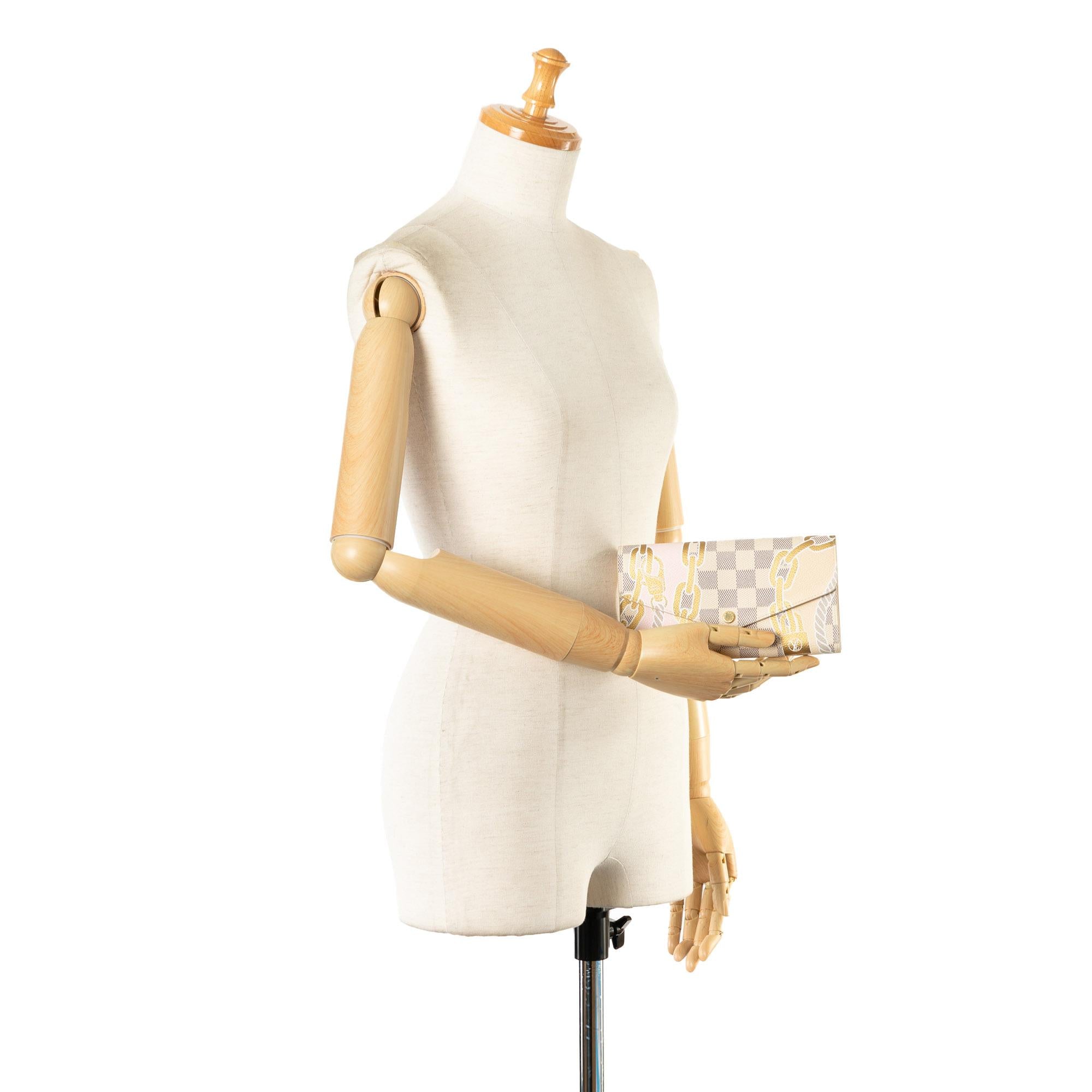 Louis Vuitton Damier Azur Nautical Sarah Long Wallet (SHG-jrum0M)
