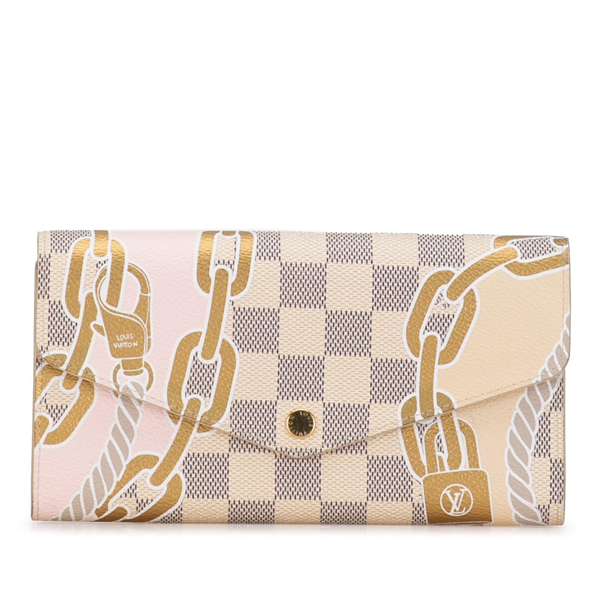Louis Vuitton Damier Azur Nautical Sarah Long Wallet (SHG-jrum0M)