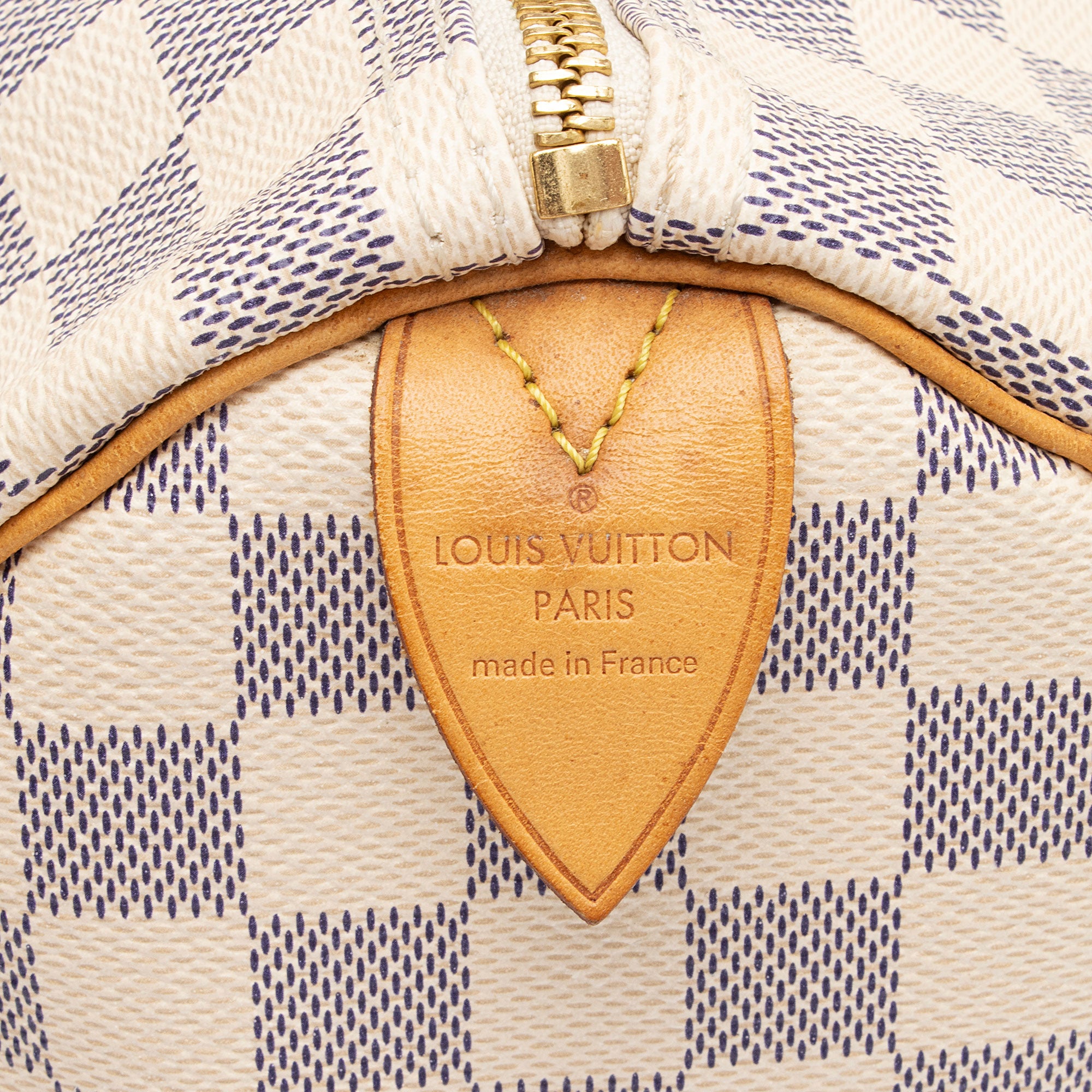 Louis Vuitton Damier Azur Speedy 35 Satchel (SHF-9Vy8ov)