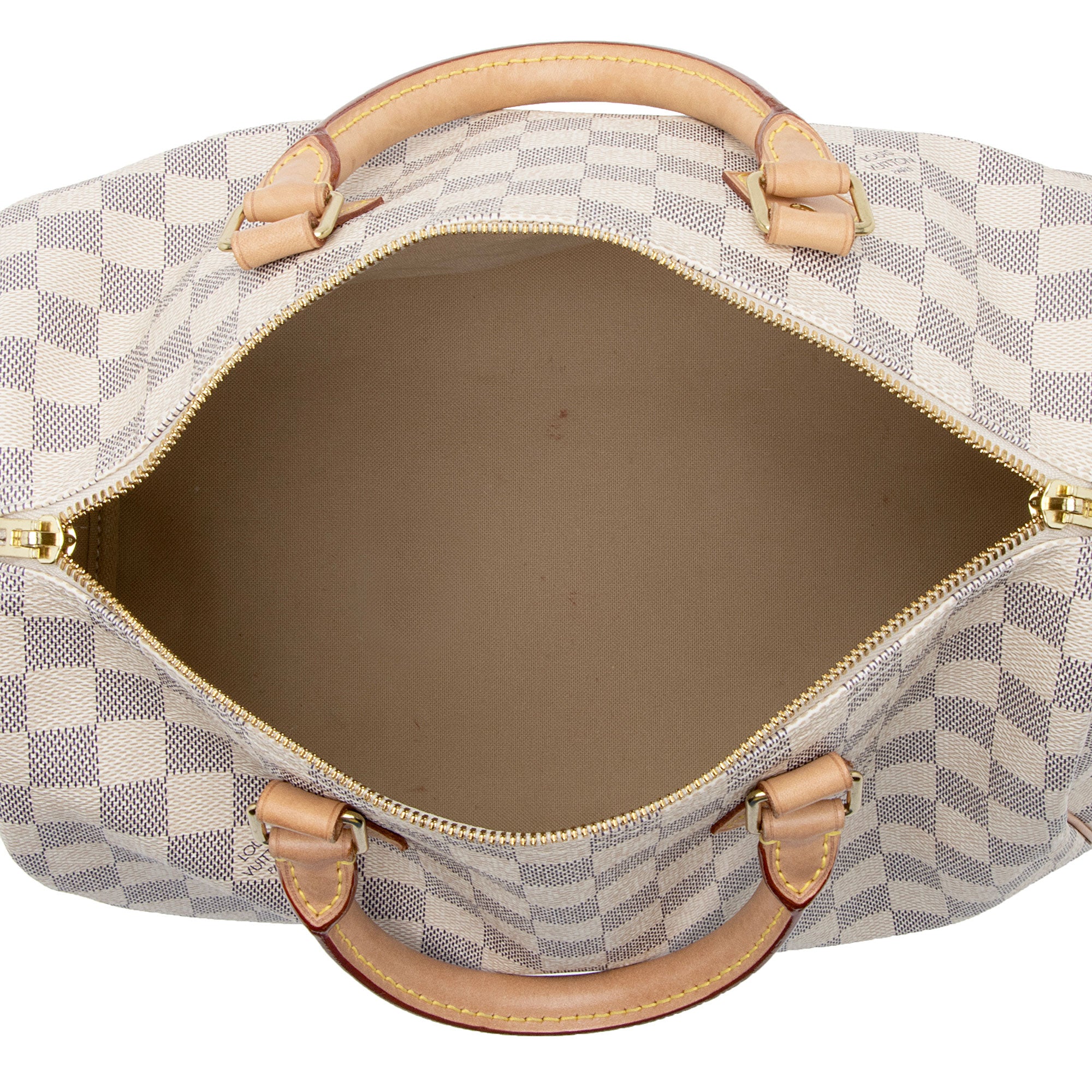 Louis Vuitton Damier Azur Speedy Bandouliere 30 Satchel (SHF-f3mAUf)