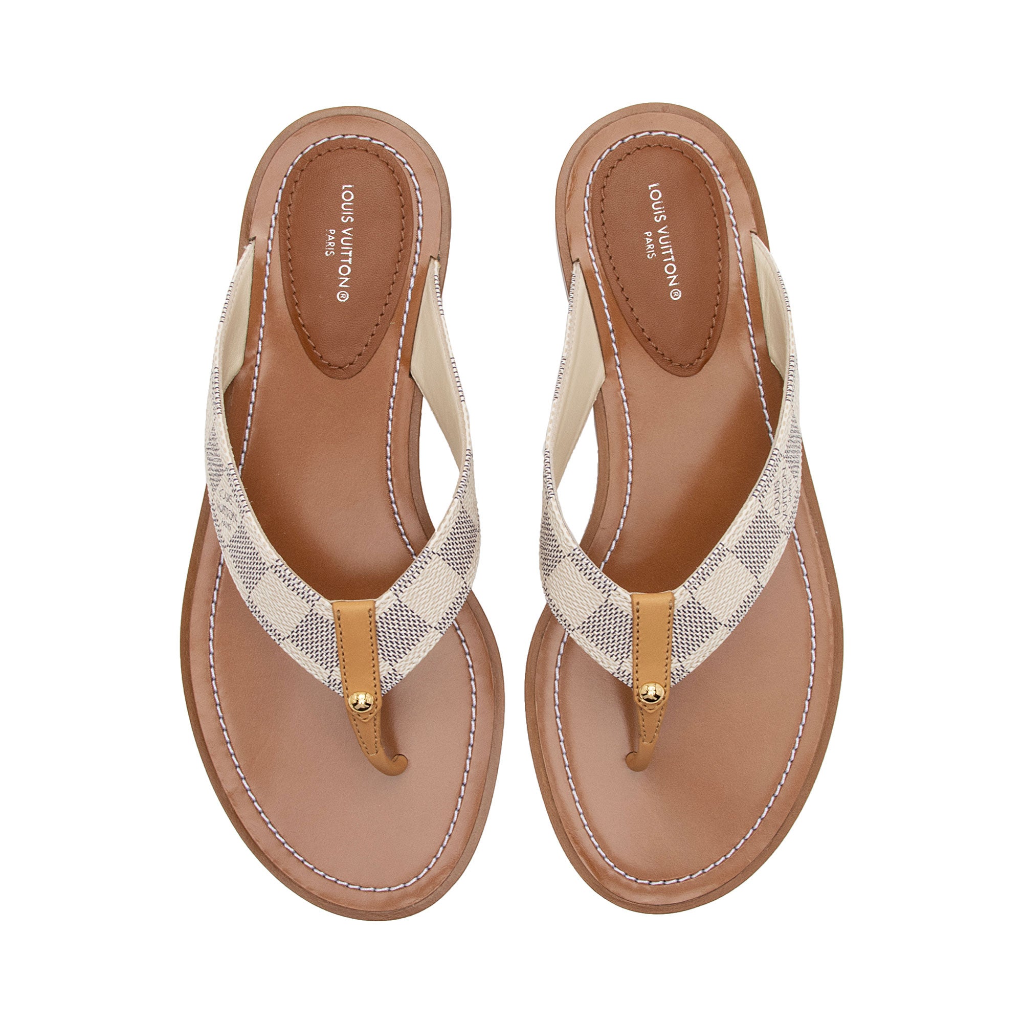 Louis Vuitton Damier Azur Sunny Thong Sandals - Size 9 / 39 (SHF-ayD2W6)