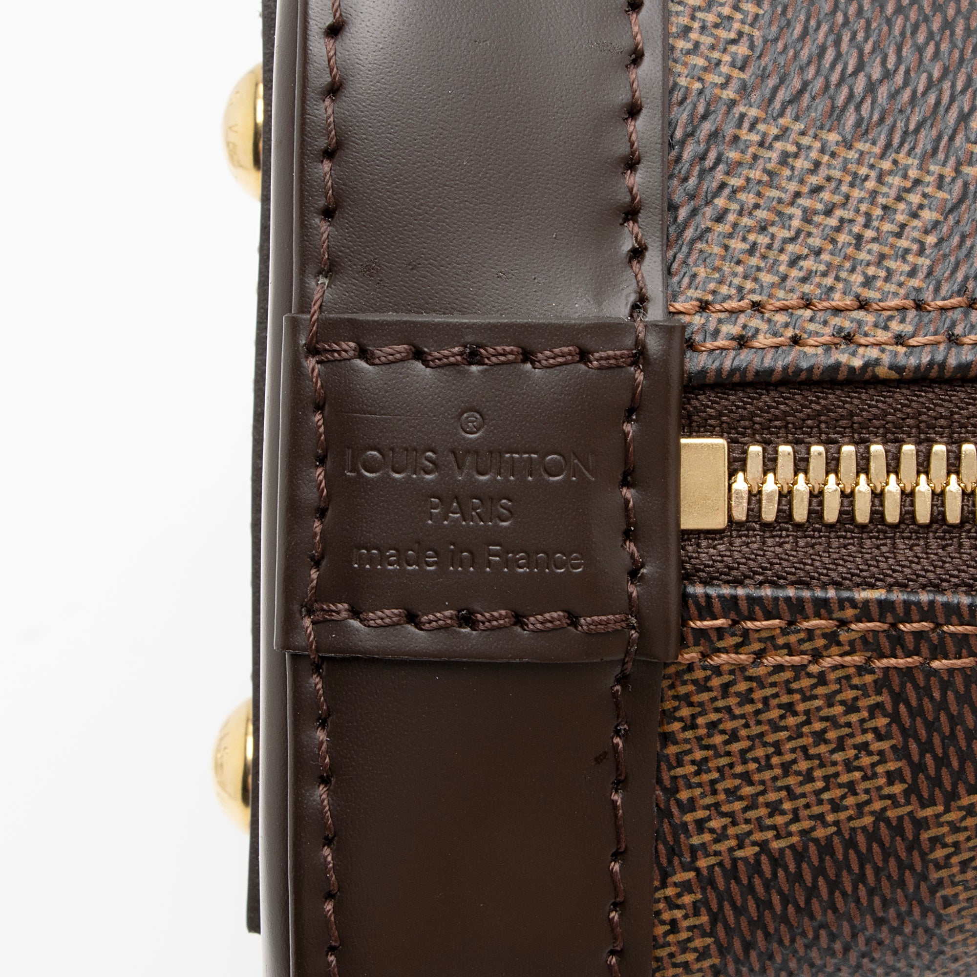 Louis Vuitton Damier Ebene Alma BB Satchel (SHF-ruhRxg)