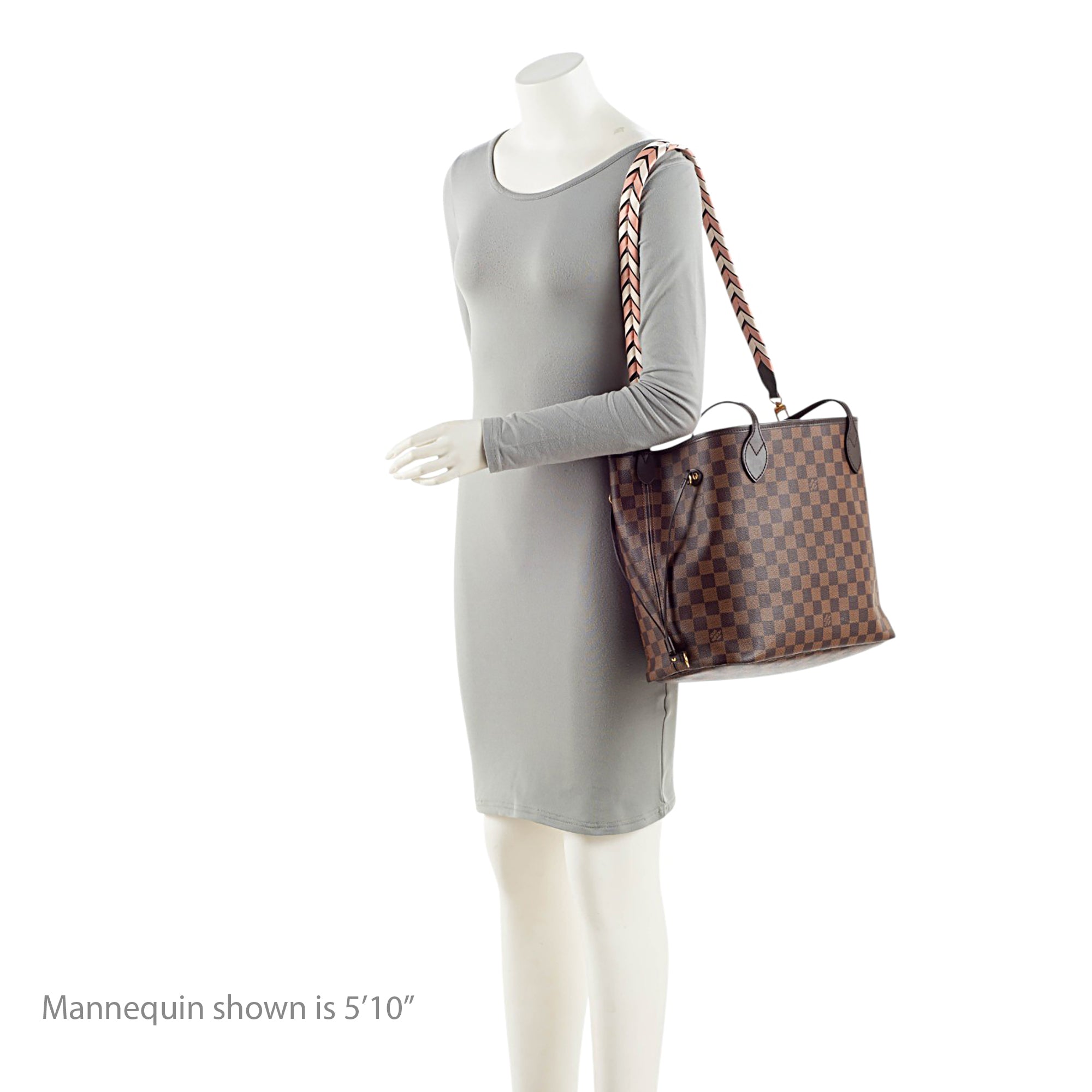 Louis Vuitton Damier Ebene Braided Neverfull MM NM Tote