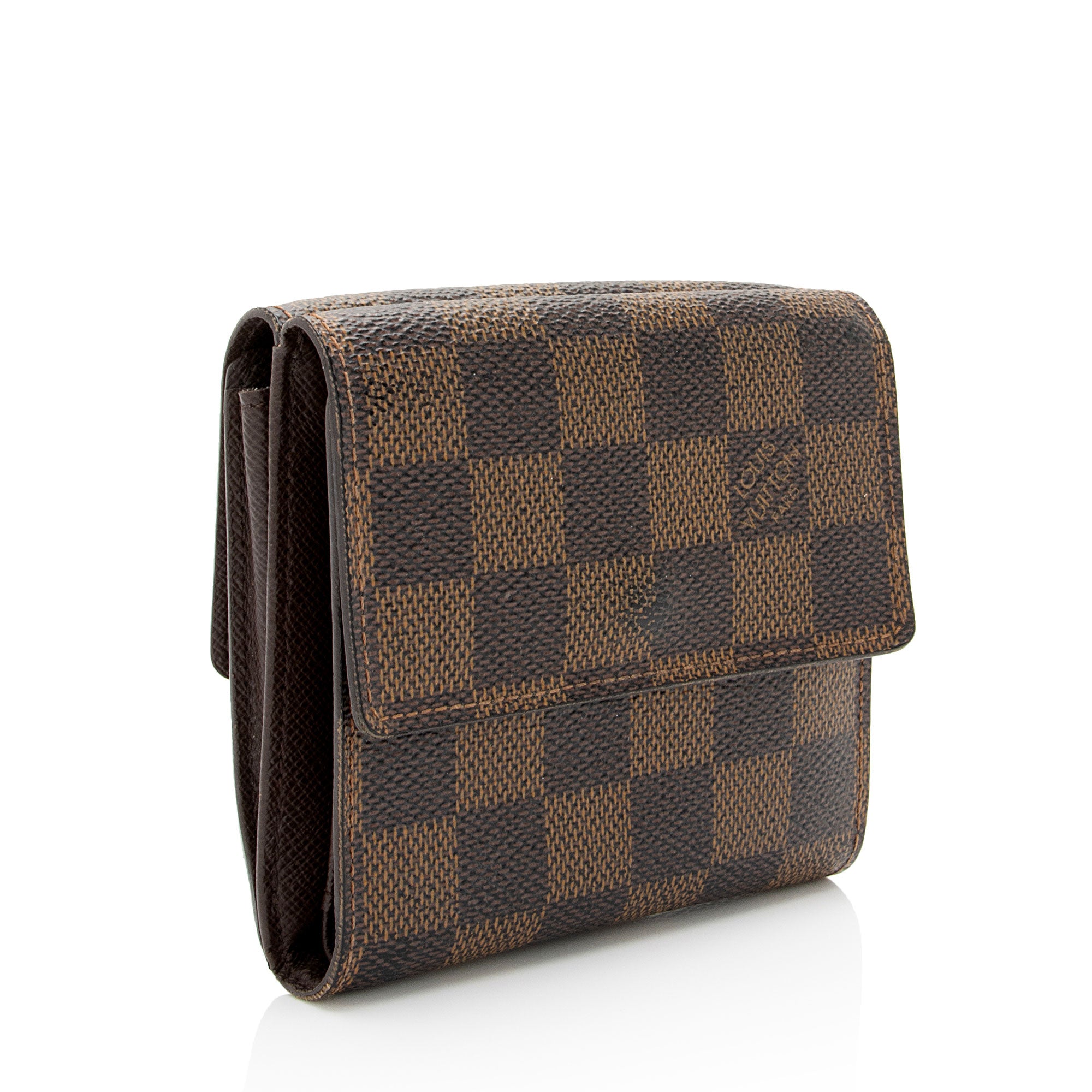 Louis Vuitton Damier Ebene Elise Wallet (SHF-BahmMe)