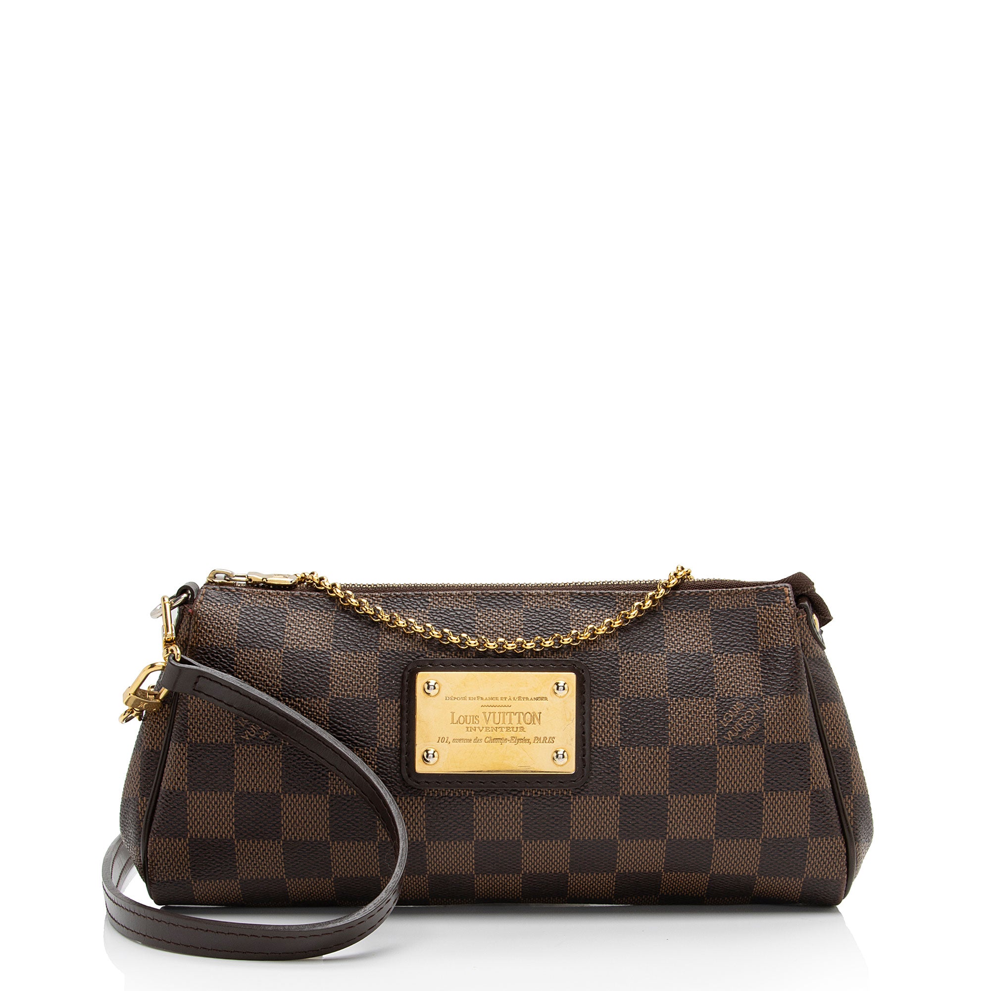 Louis Vuitton Damier Ebene Eva Clutch (SHF-4Ekszs)