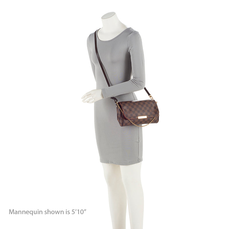 Louis Vuitton Damier Ebene Favorite MM Shoulder Bag (SHF-J9tGL6)