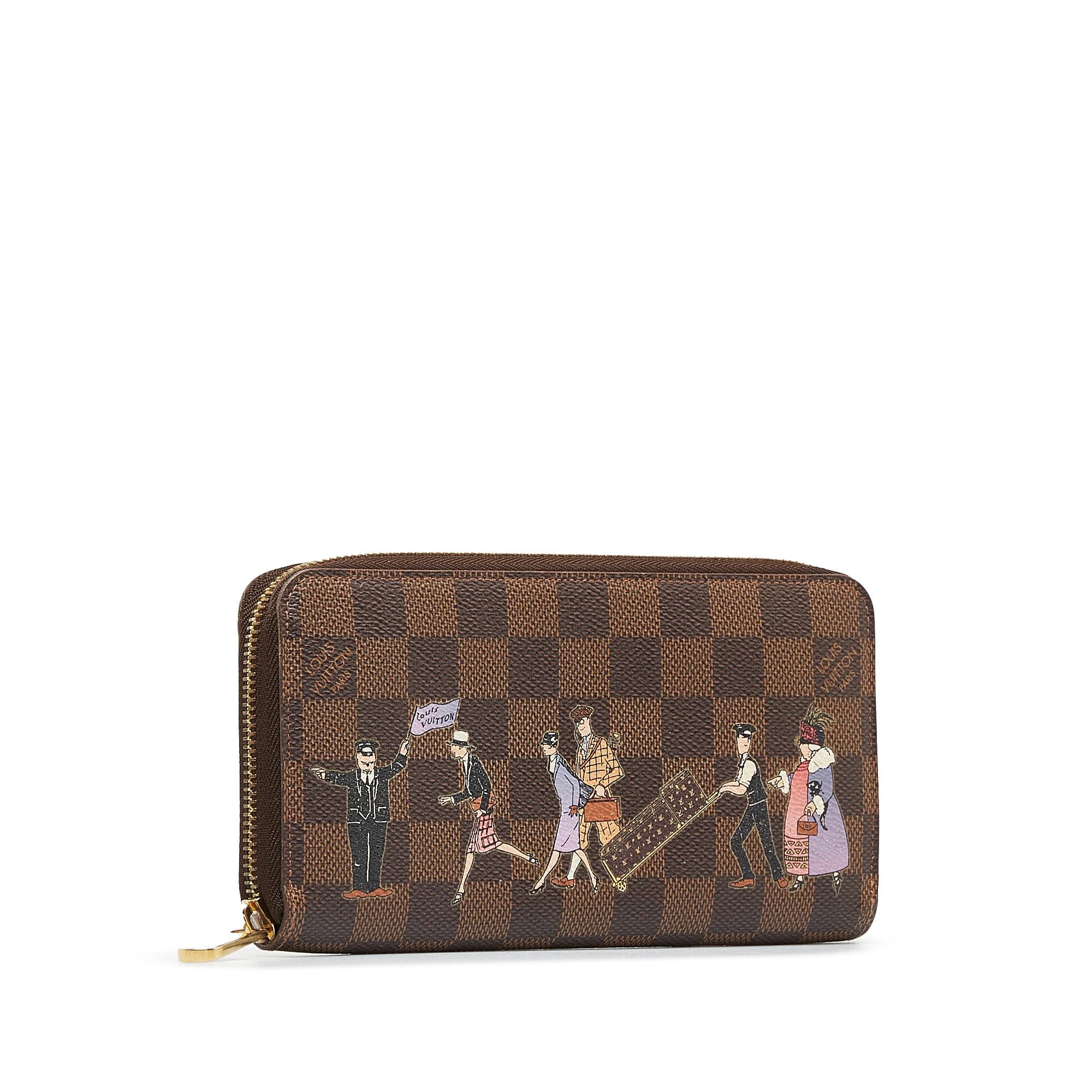 Louis Vuitton Damier Ebene Illustre Zippy Long Wallet (SHG-Ec08fF)