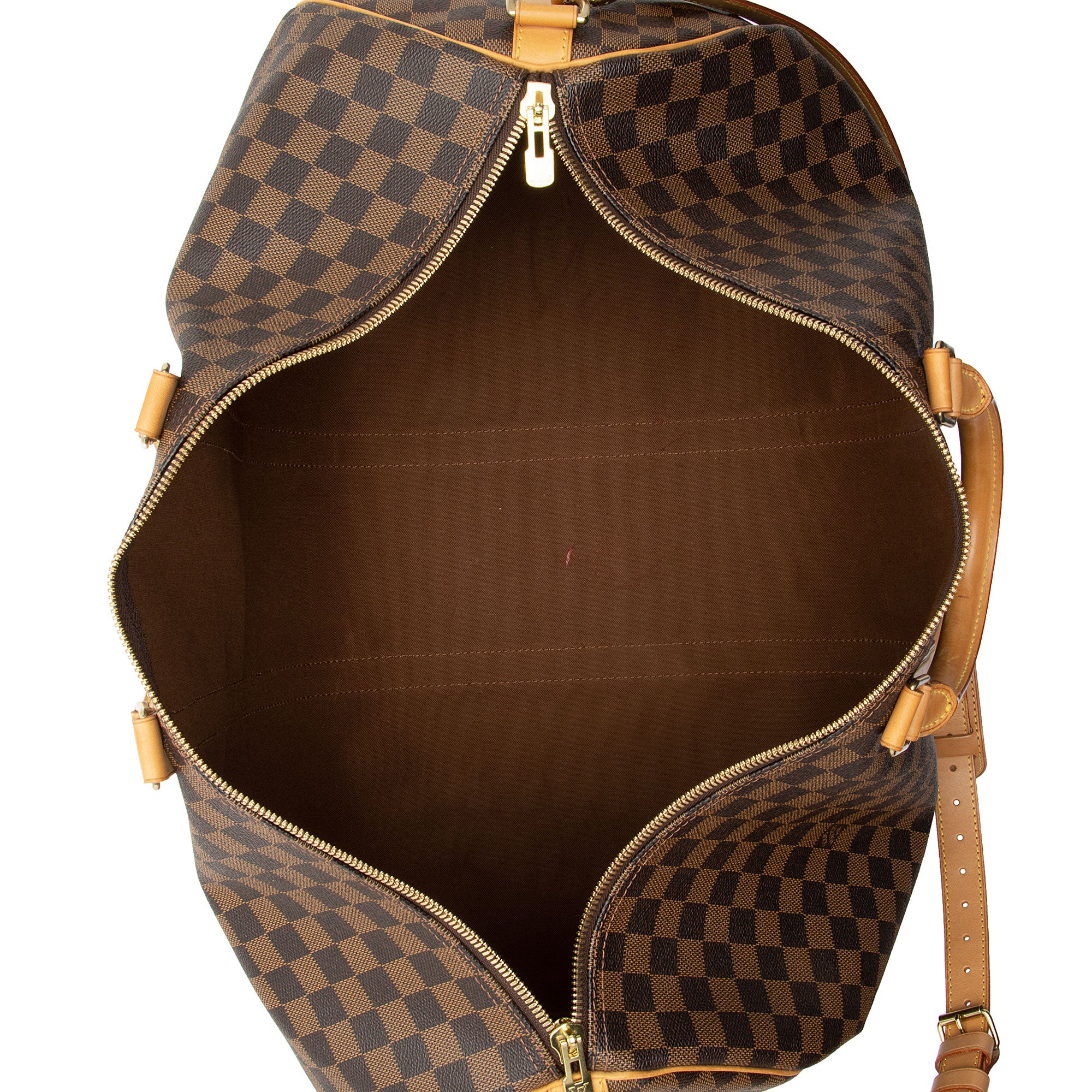 Louis Vuitton Damier Ebene Keepall Bandouliere 55 Duffle Bag (SHF-oHjWTD)