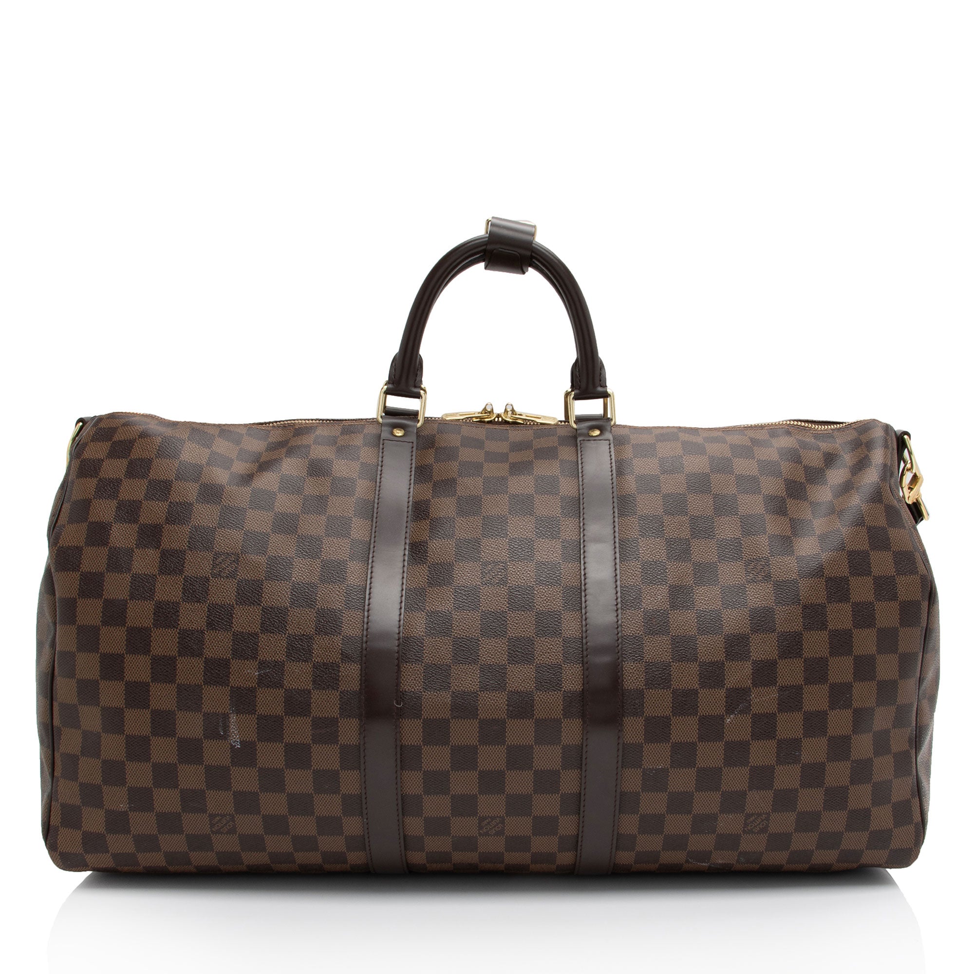 Louis Vuitton Damier Ebene Keepall Bandouliere 55 Duffle Bag (SHF-tEajPT)