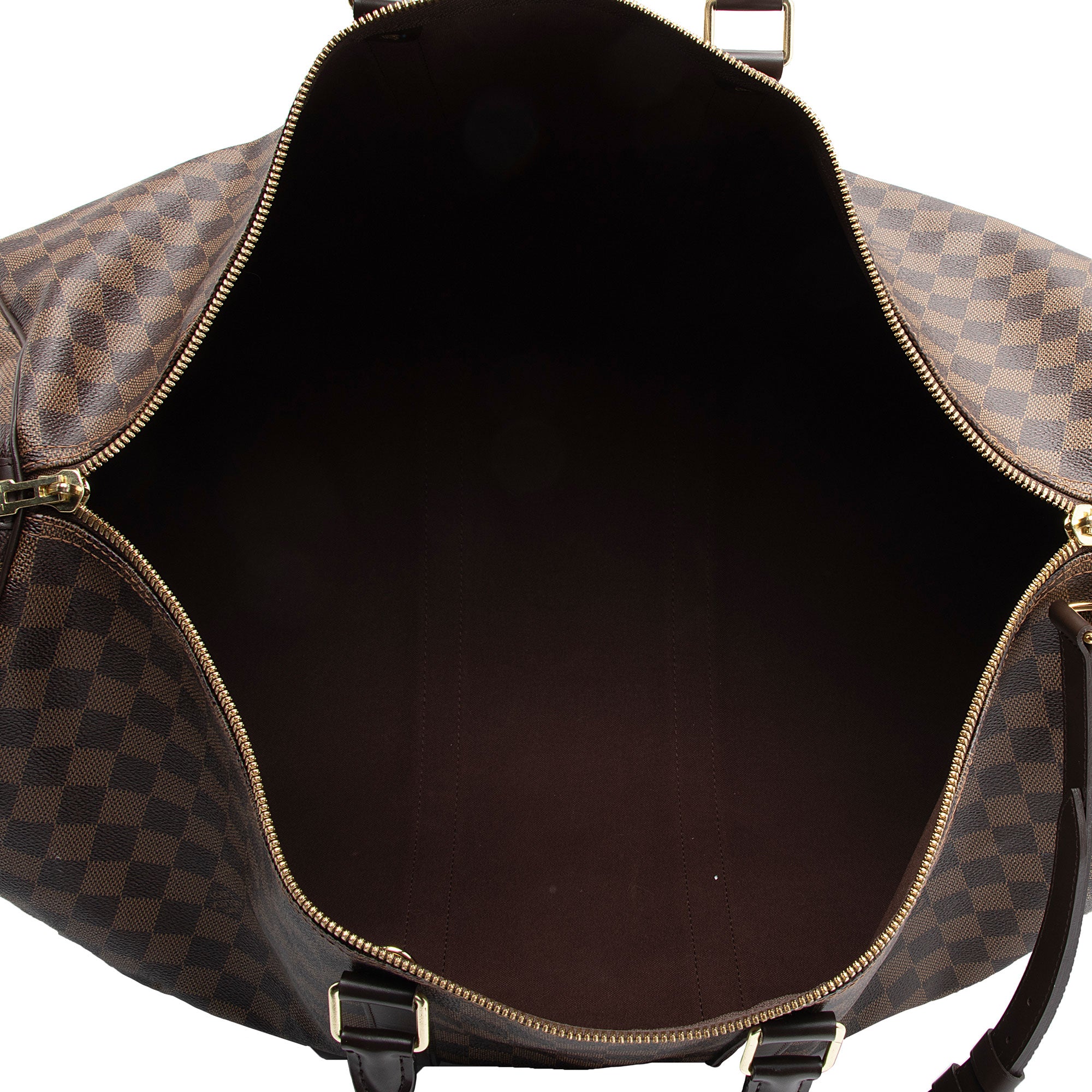 Louis Vuitton Damier Ebene Keepall Bandouliere 55 Duffle Bag (SHF-tEajPT)