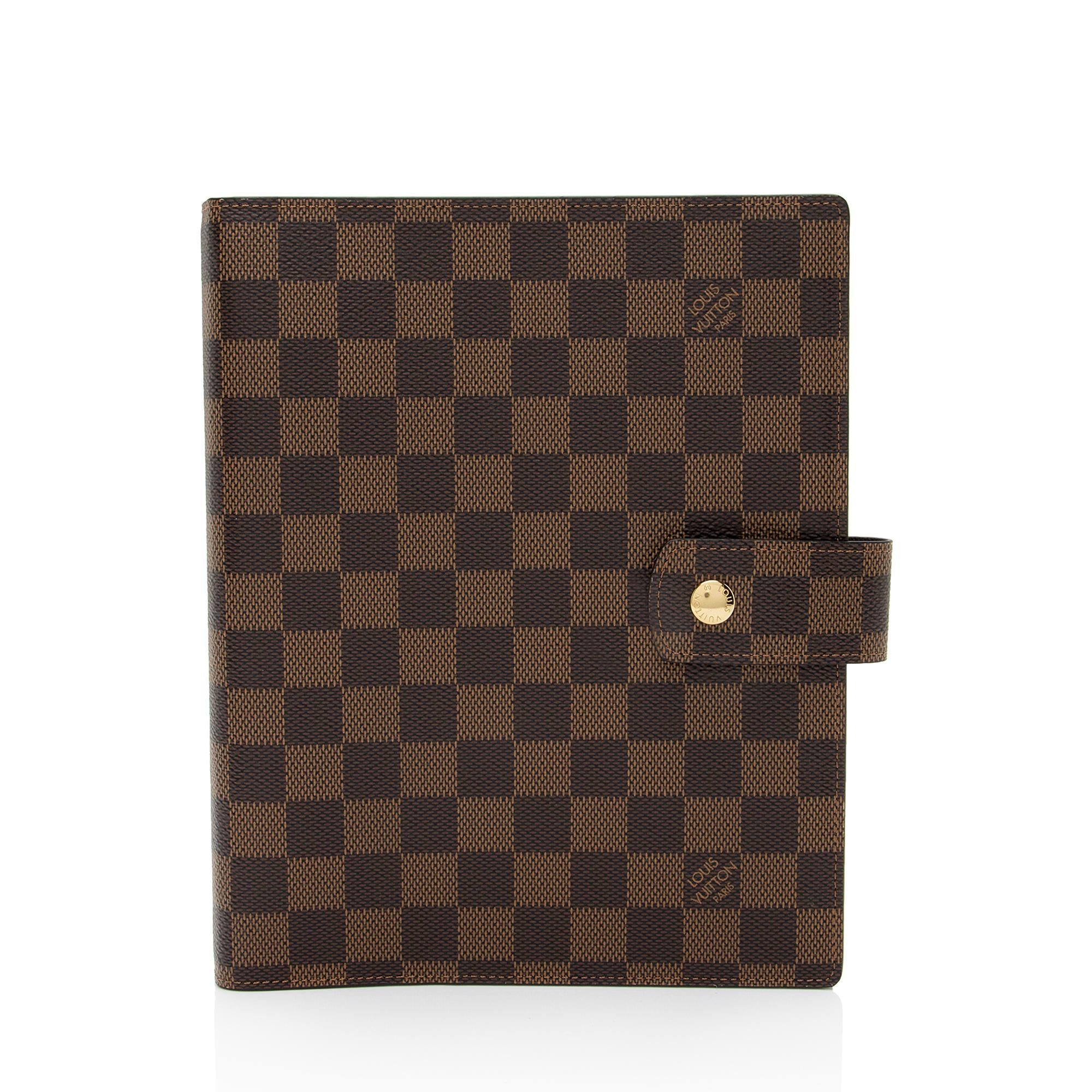 Louis Vuitton Damier Ebene Large Ring Agenda Cover (SHF-IPPpvu)