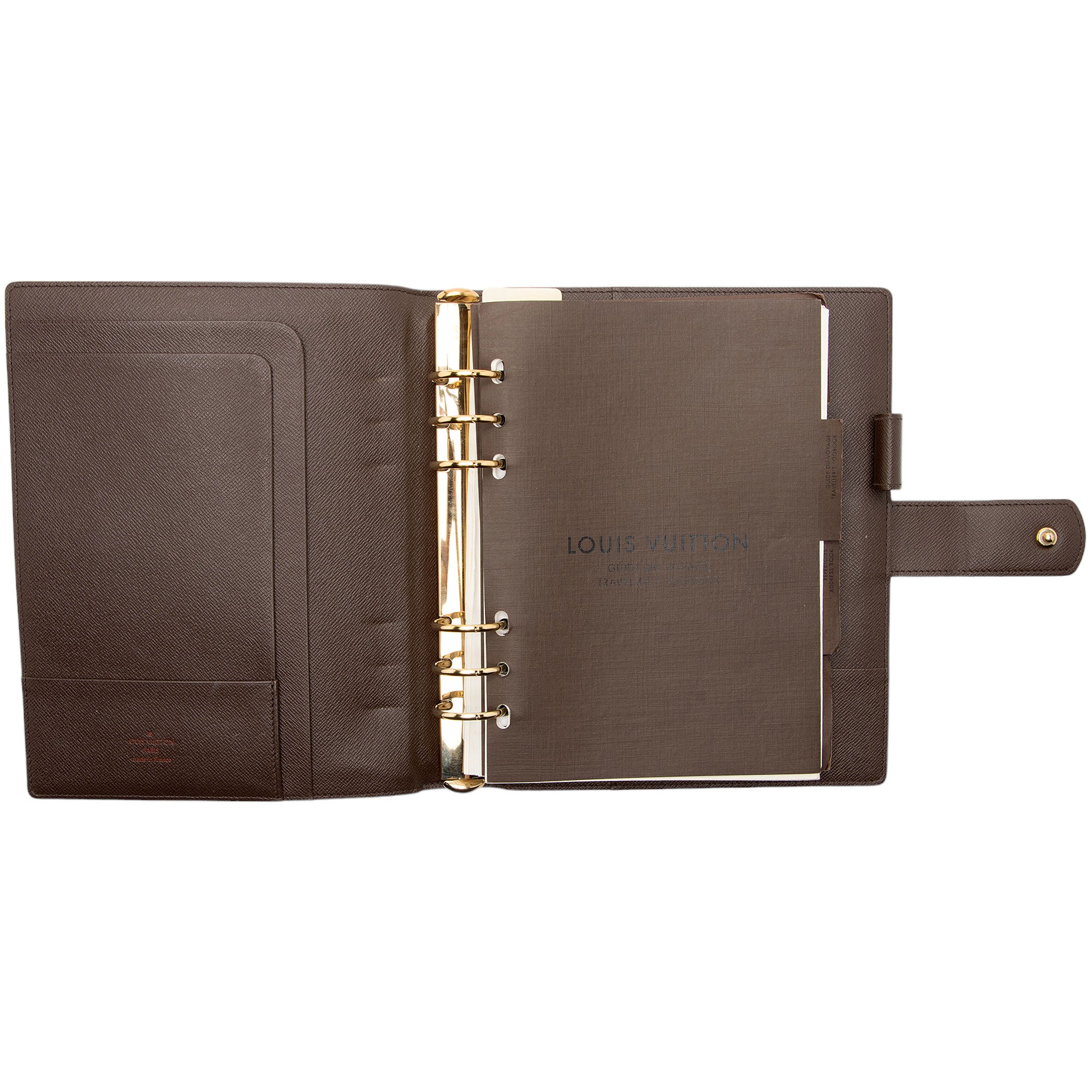 Louis Vuitton Damier Ebene Large Ring Agenda Cover (SHF-MCykrN)
