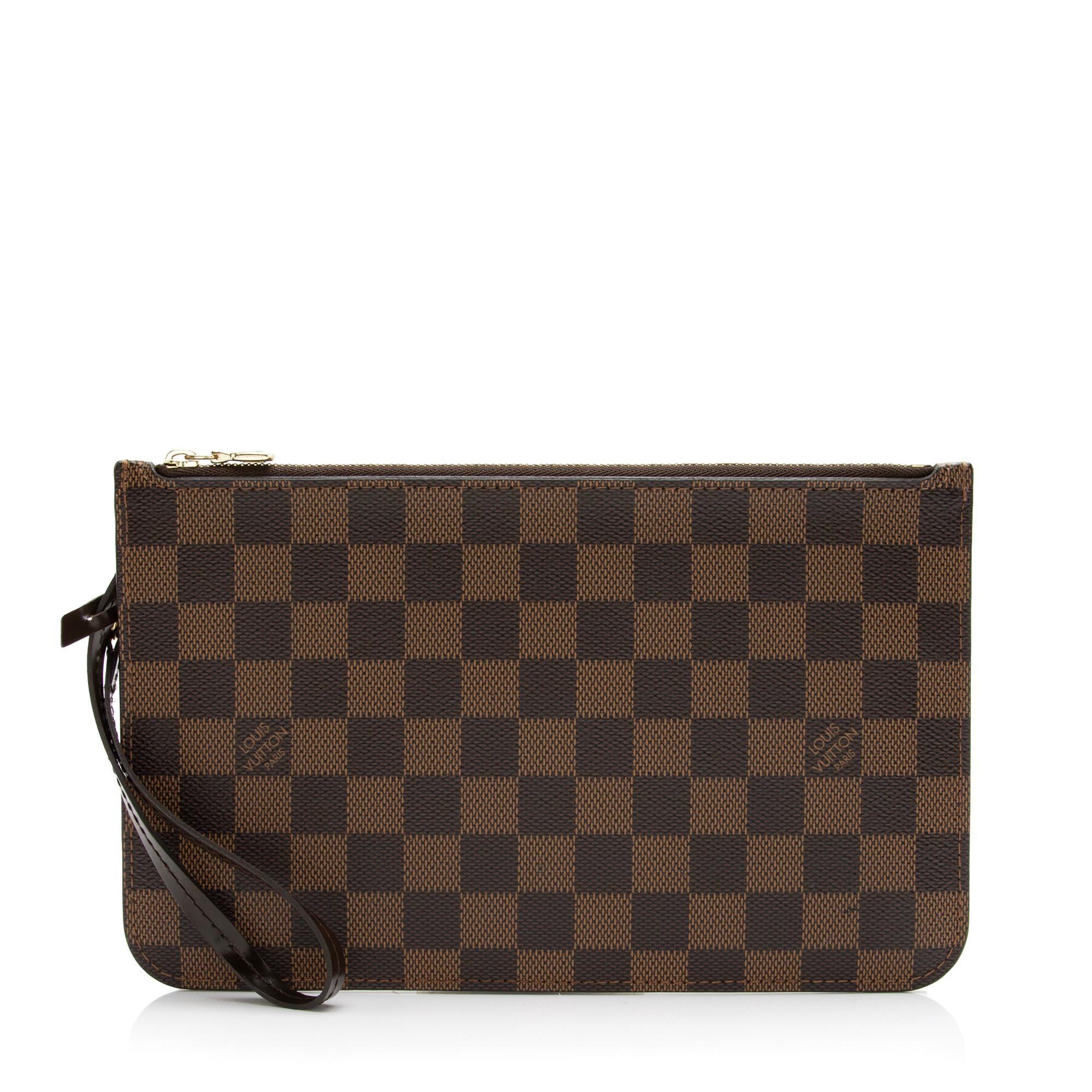 Louis Vuitton Damier Ebene Neverfull MM Pochette (SHF-23942)