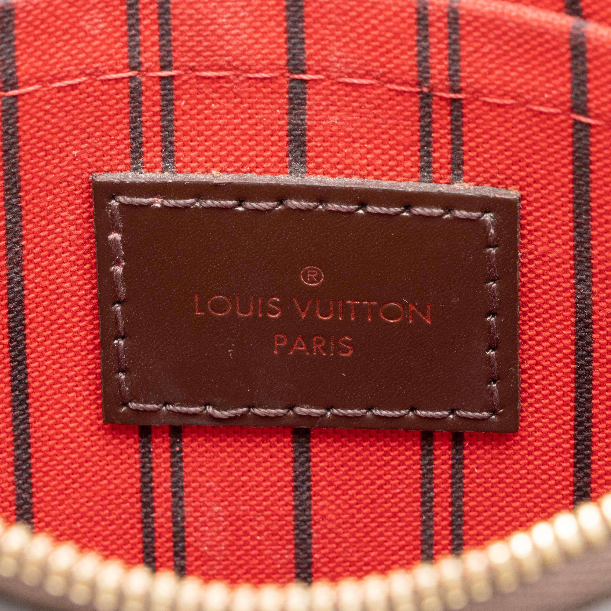Louis Vuitton Damier Ebene Neverfull MM Pochette (SHF-23942)