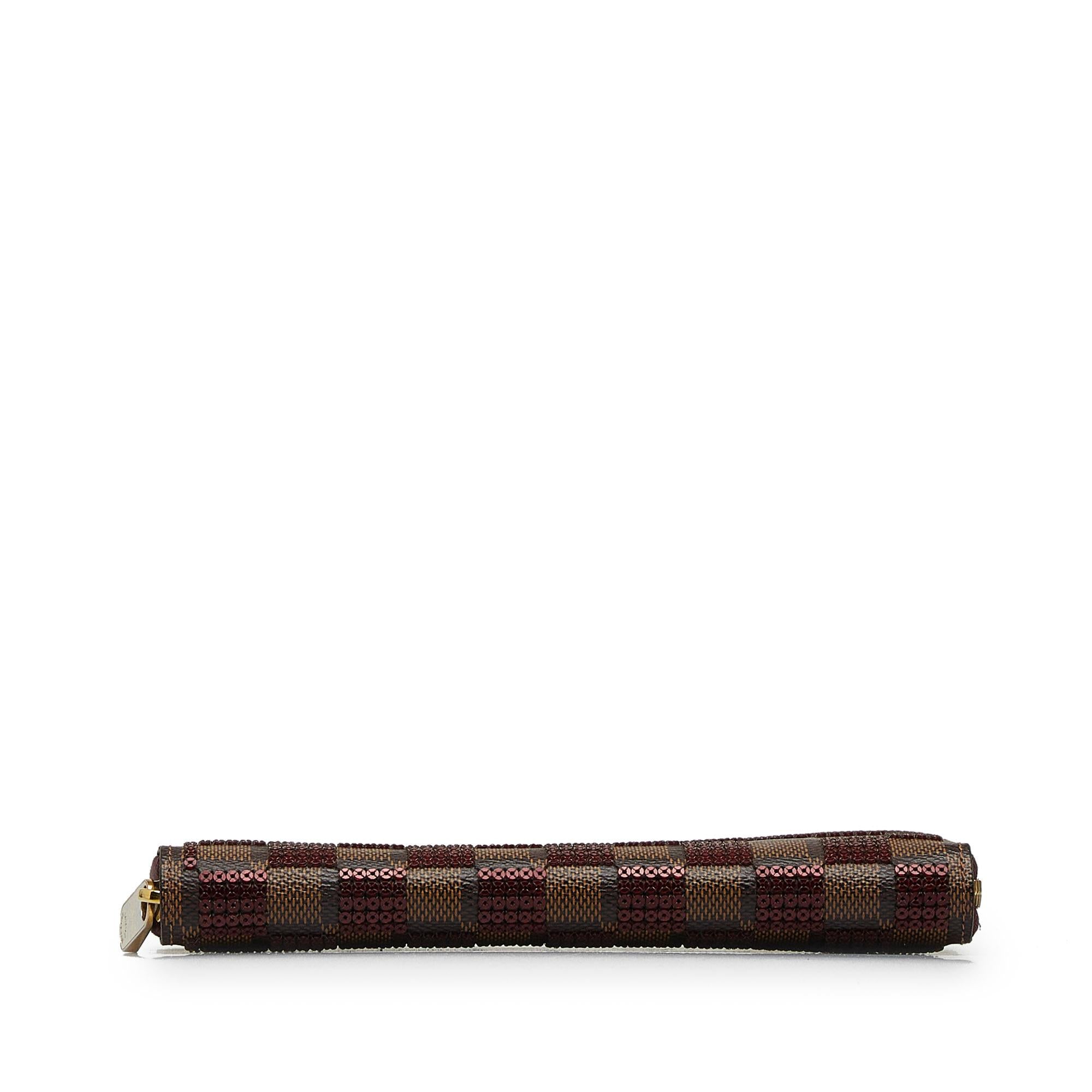 Louis Vuitton Damier Ebene Paillettes Zippy Wallet (SHG-9hiT3i)