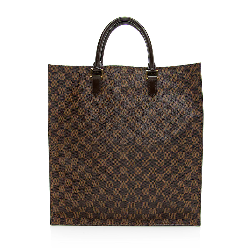 Louis Vuitton Damier Ebene Sac Plat Tote (SHF-19500)