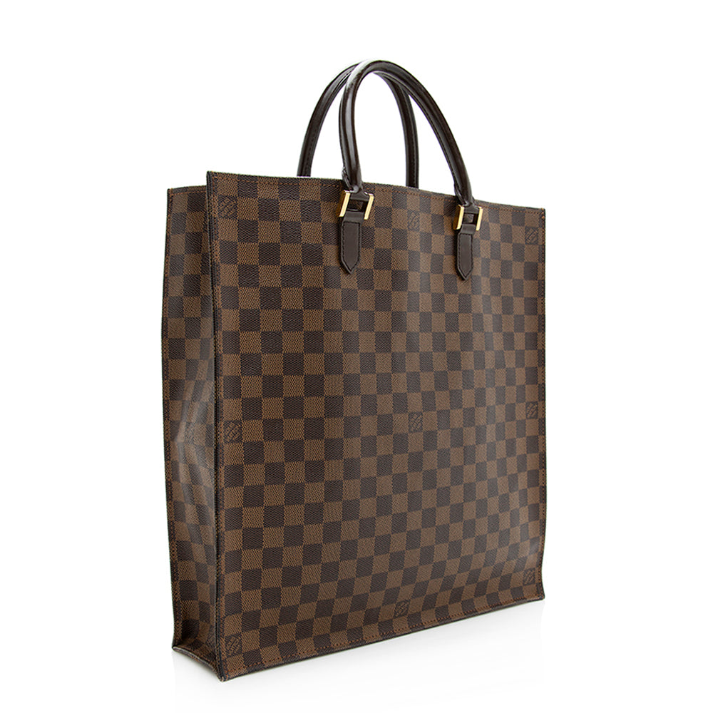 Louis Vuitton Damier Ebene Sac Plat Tote (SHF-19500)