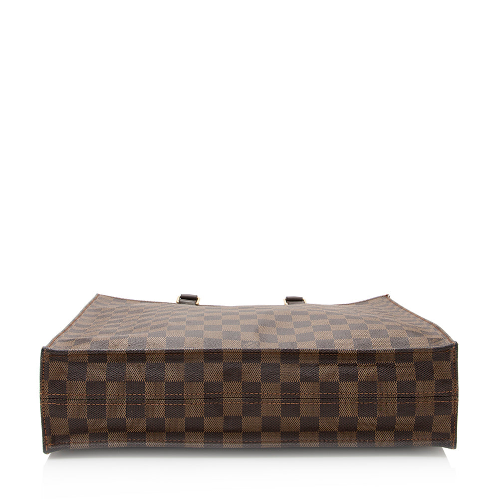 Louis Vuitton Damier Ebene Sac Plat Tote (SHF-20478)