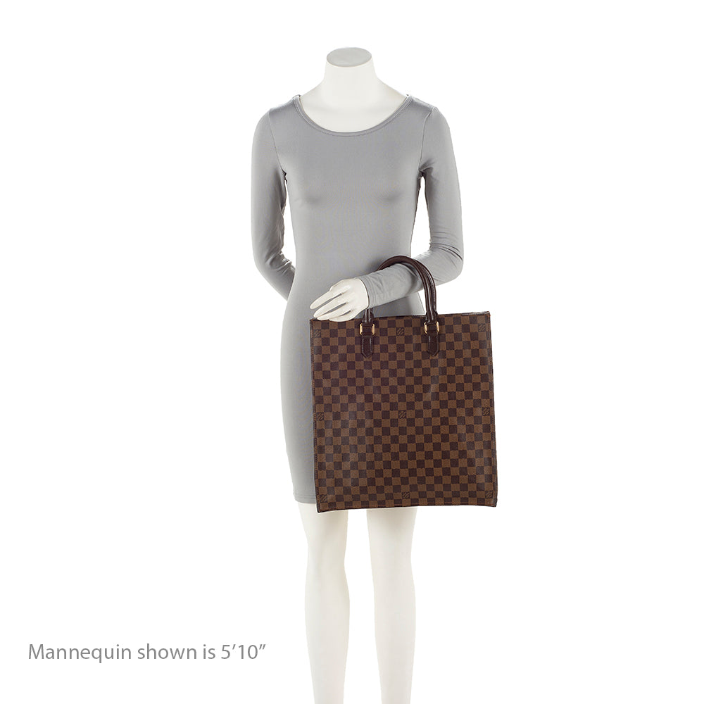 Louis Vuitton Damier Ebene Sac Plat Tote (SHF-20478)