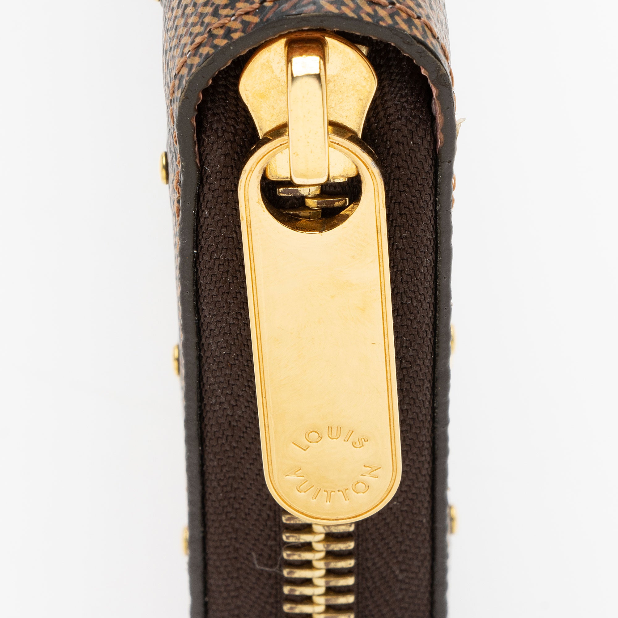 Louis Vuitton Damier Ebene Studded Zippy Wallet