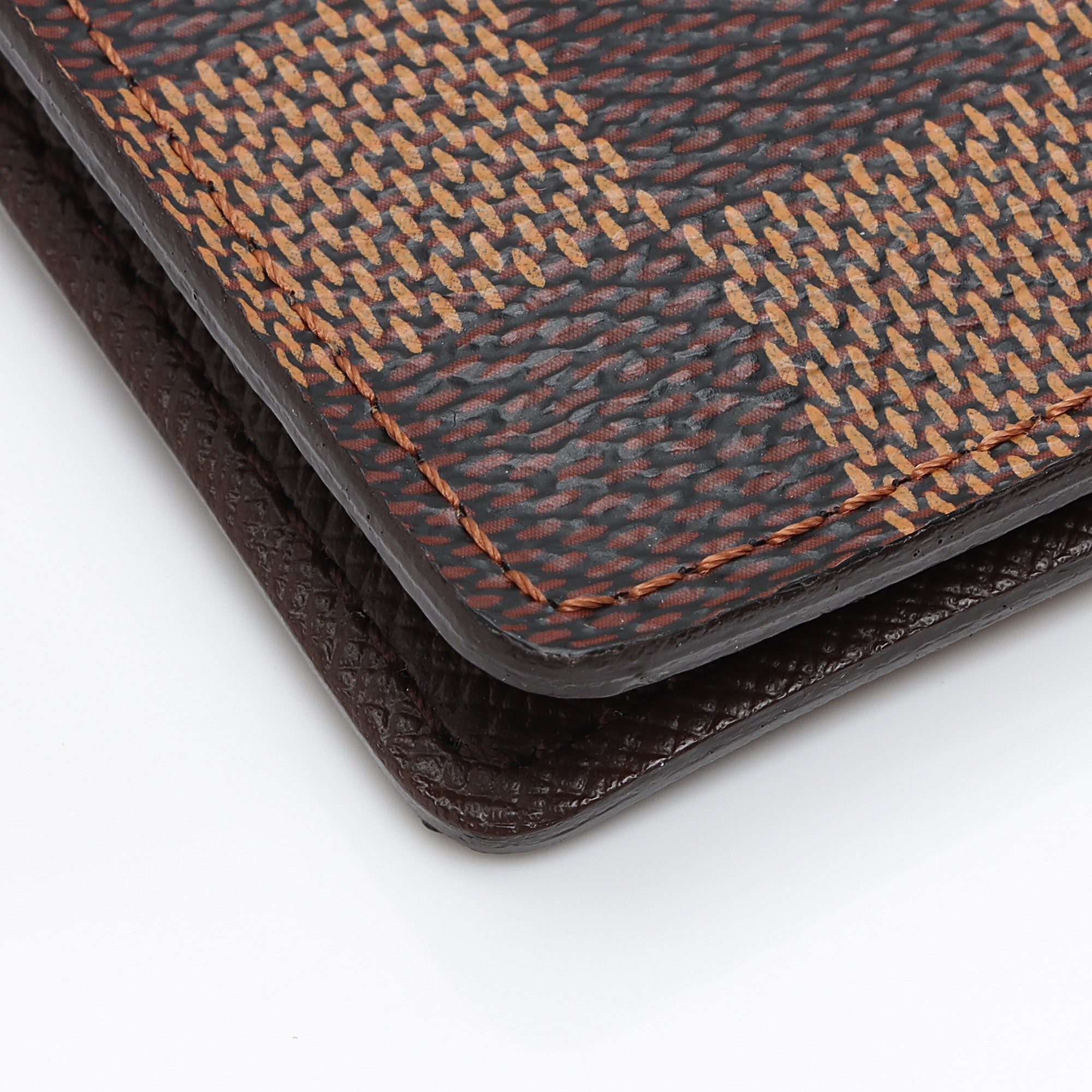 Louis Vuitton Damier Ebene Two Card Holder Wallet (SHF-Fox7xD)