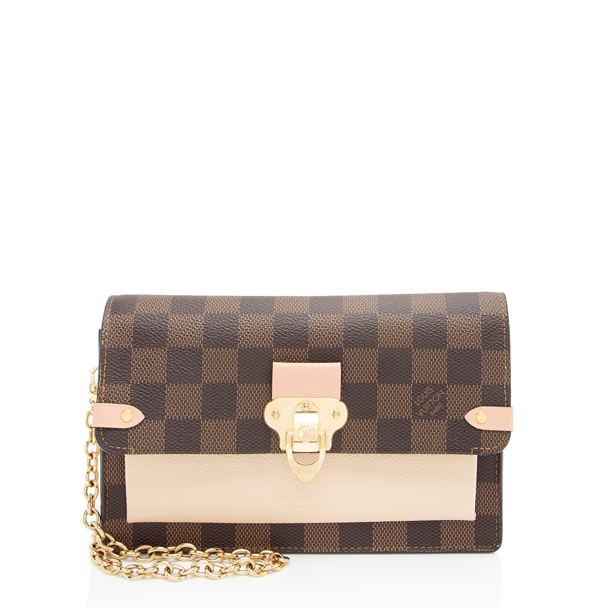 Louis Vuitton Damier Ebene Vavin Chain Wallet (SHF-SzZMpa)
