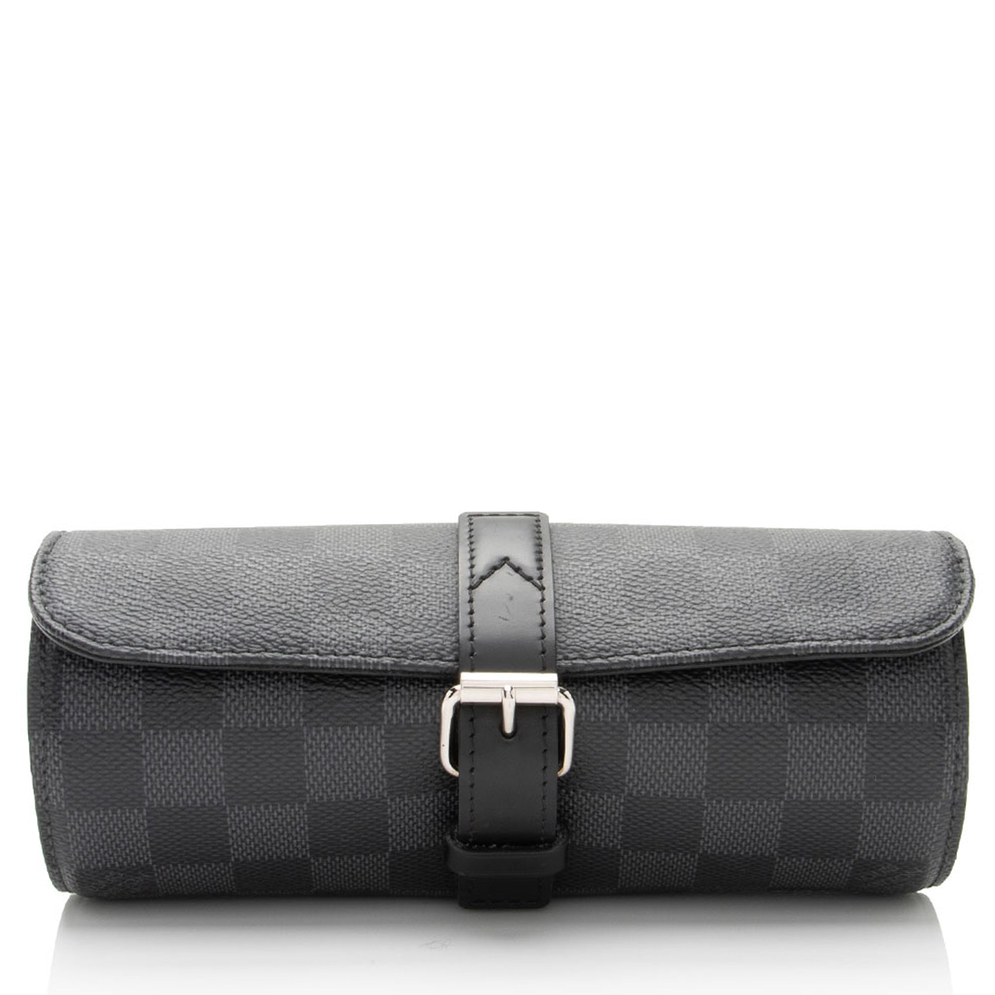 Louis Vuitton Damier Graphite 3 Watch Travel Case (SHF-KcBPI3)