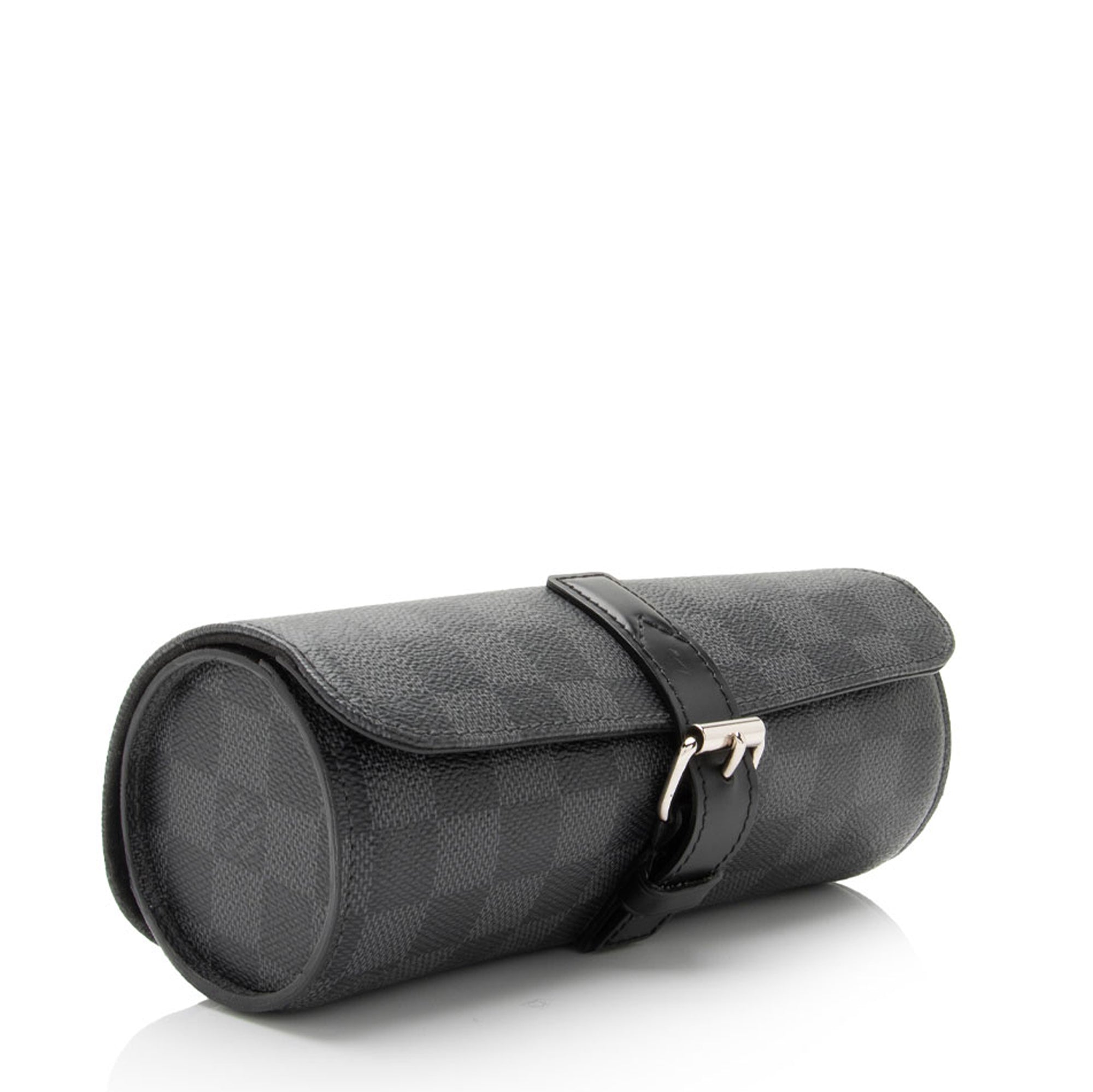 Louis Vuitton Damier Graphite 3 Watch Travel Case (SHF-KcBPI3)
