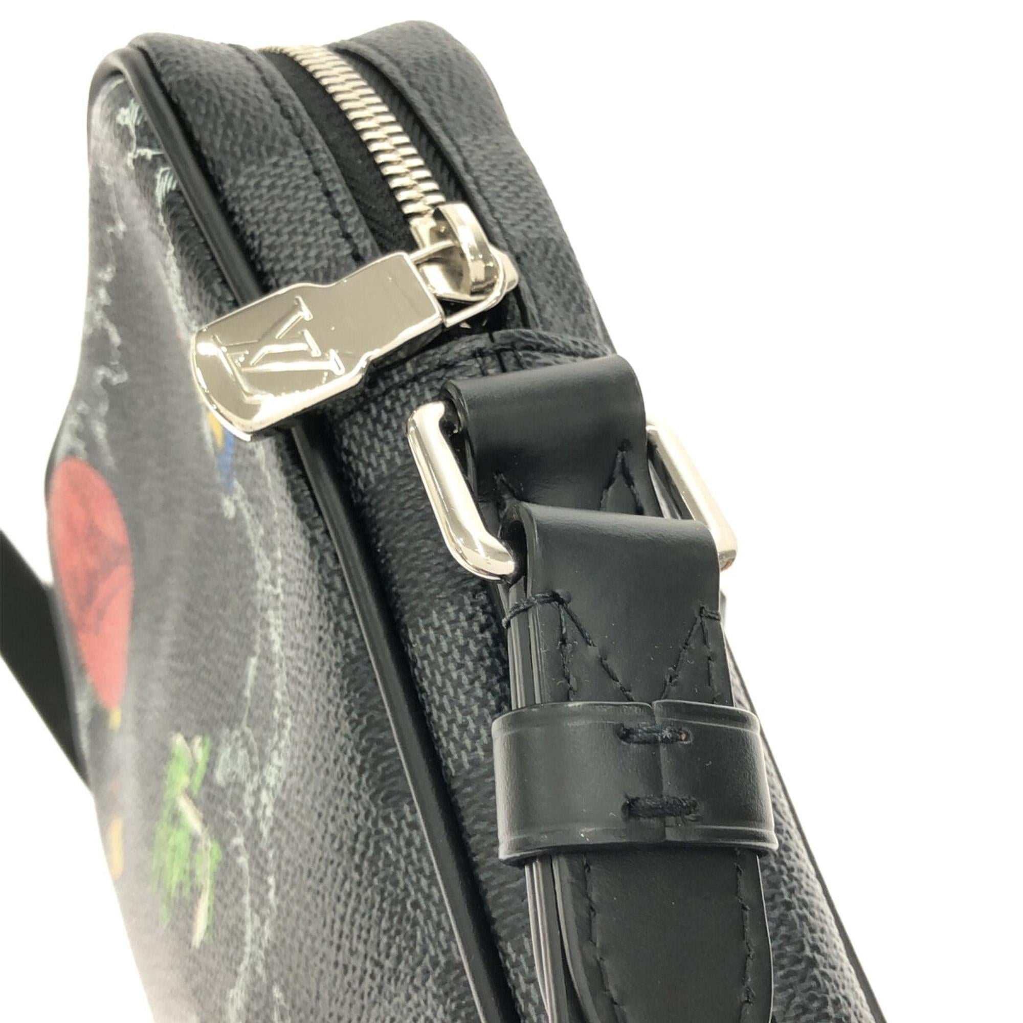 Louis Vuitton Damier Graphite Renaissance Map Danube Slim PM (SHG-tKOEzs)
