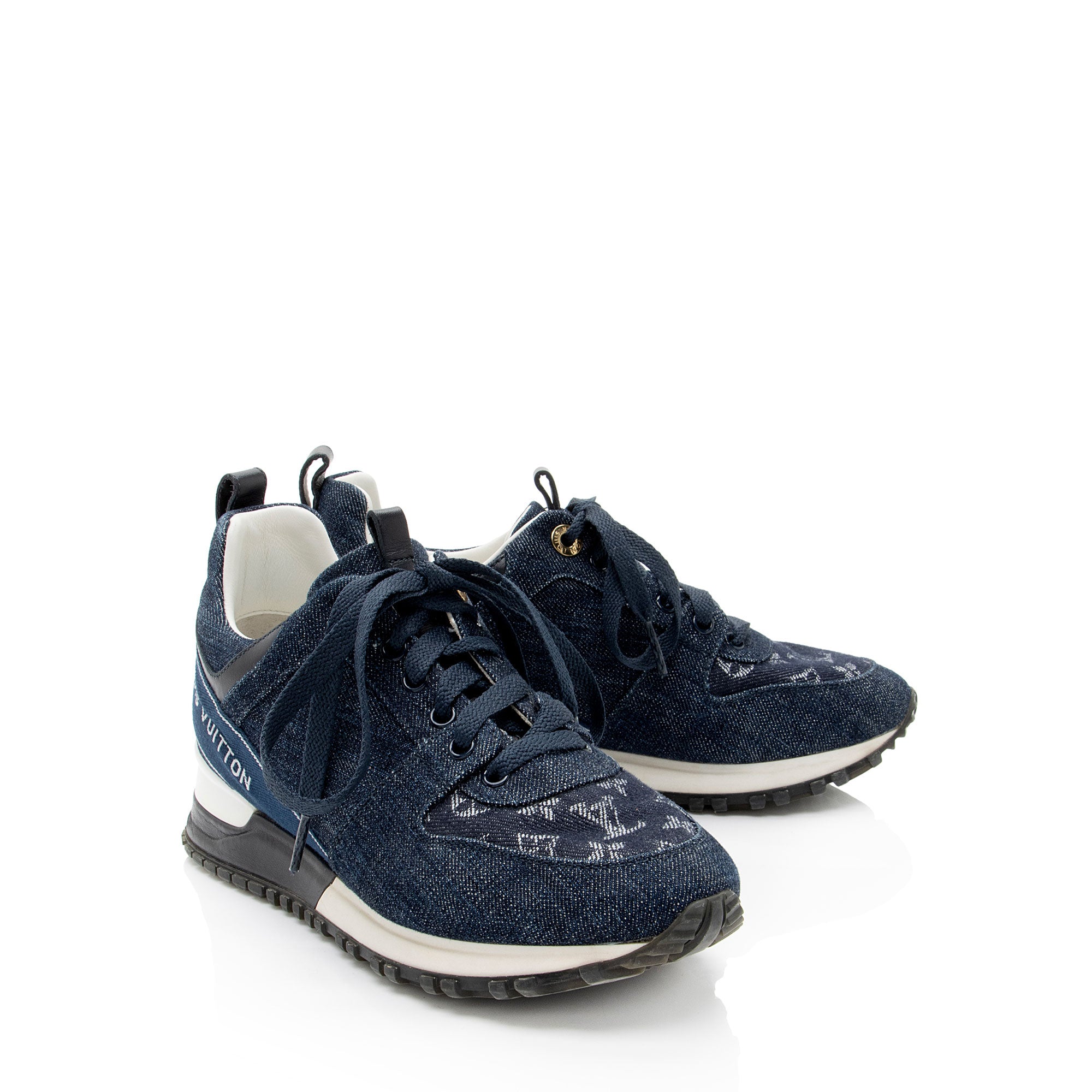 Louis Vuitton Monogram Denim Run Away Sneakers - Size 5 / 35