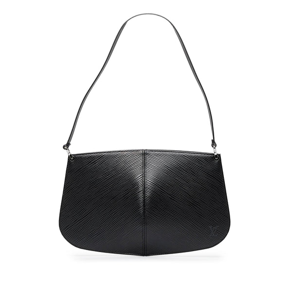 Louis Vuitton Small Black Epi Pochette Demi Lune Bag