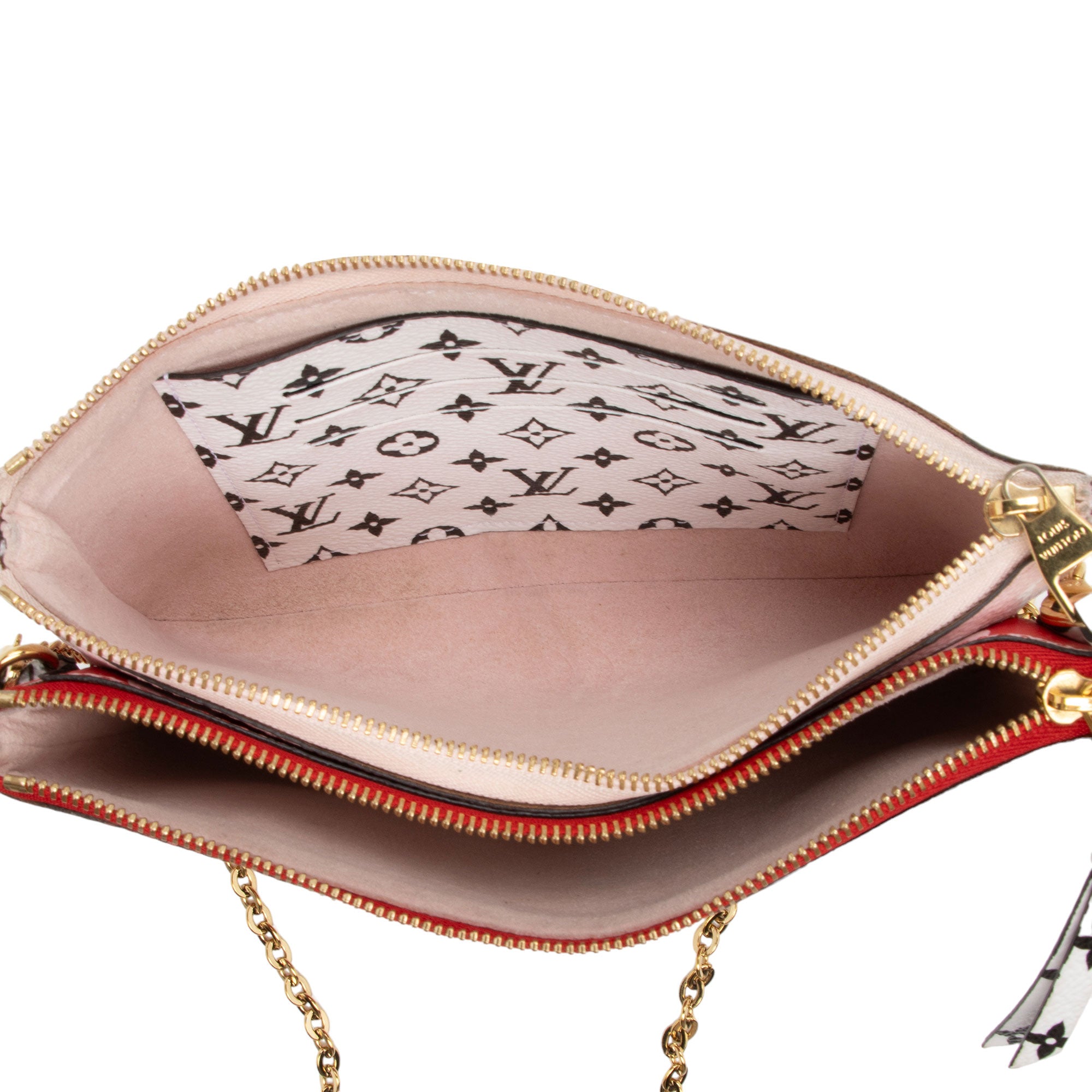 Louis Vuitton Giant Monogram Canvas Double Zip Pochette (SHF-quhlOa)