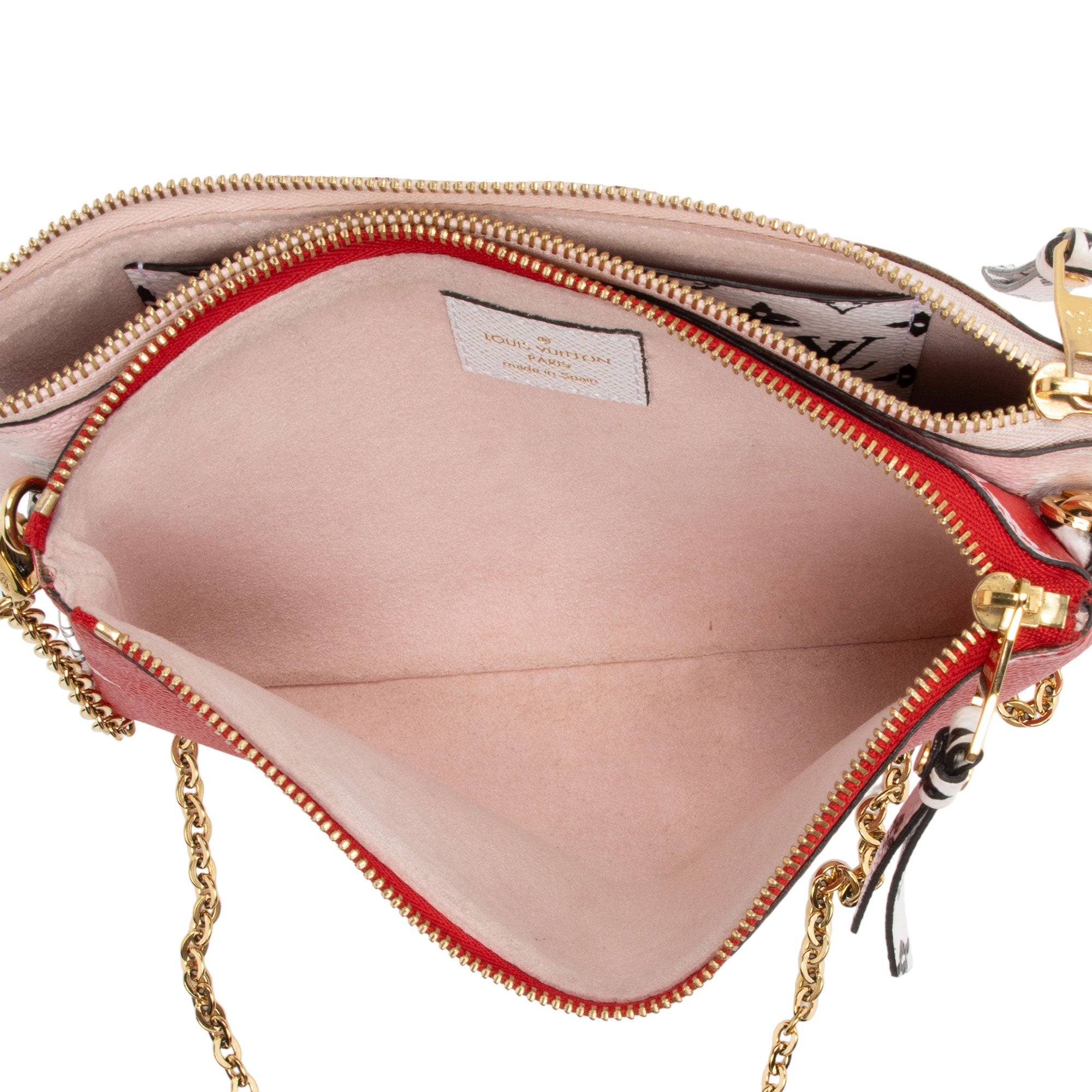 Louis Vuitton Giant Monogram Canvas Double Zip Pochette (SHF-quhlOa)