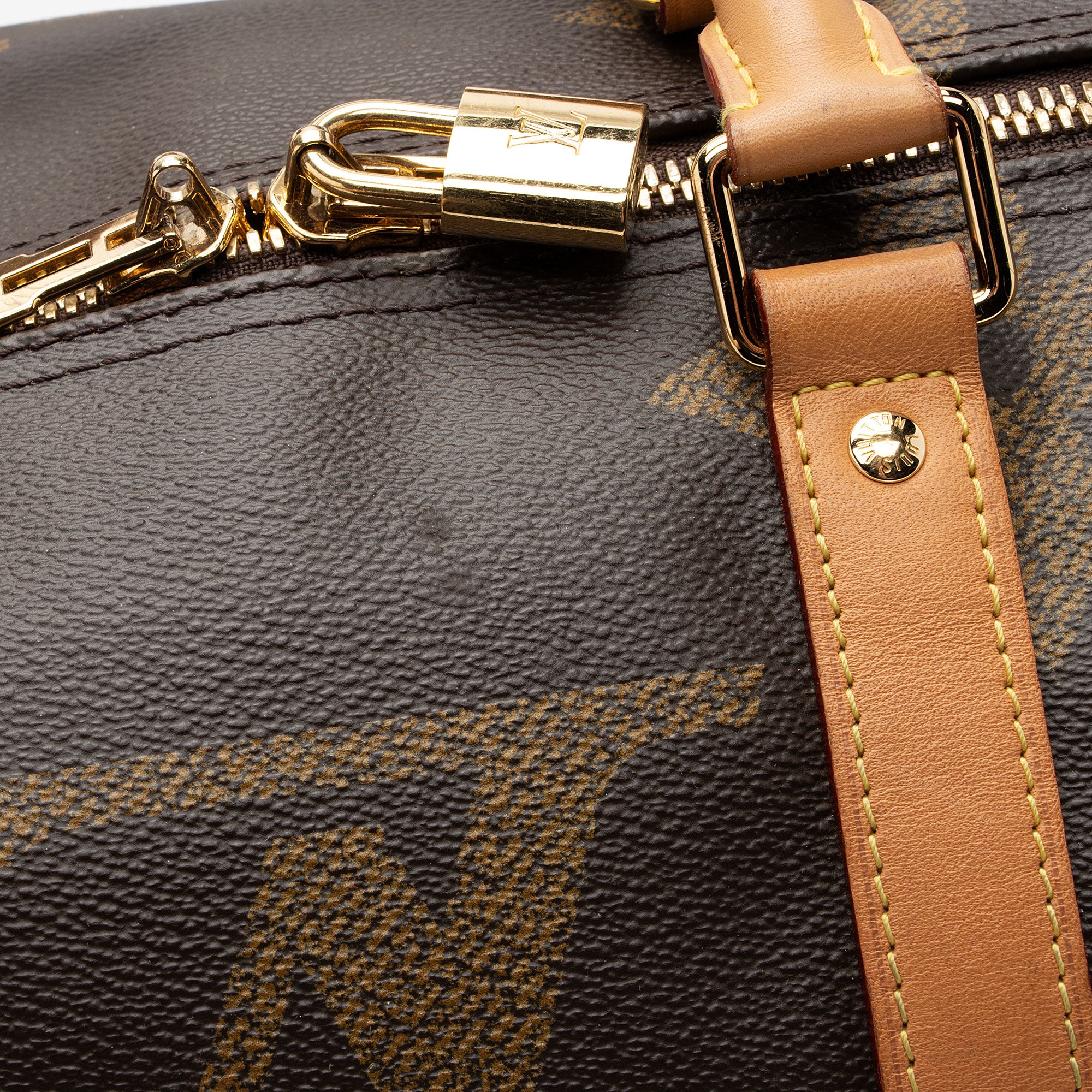 Louis Vuitton Giant Monogram Canvas Keepall Bandouliere 50 Duffle Bag (SHF-z5NZEC)